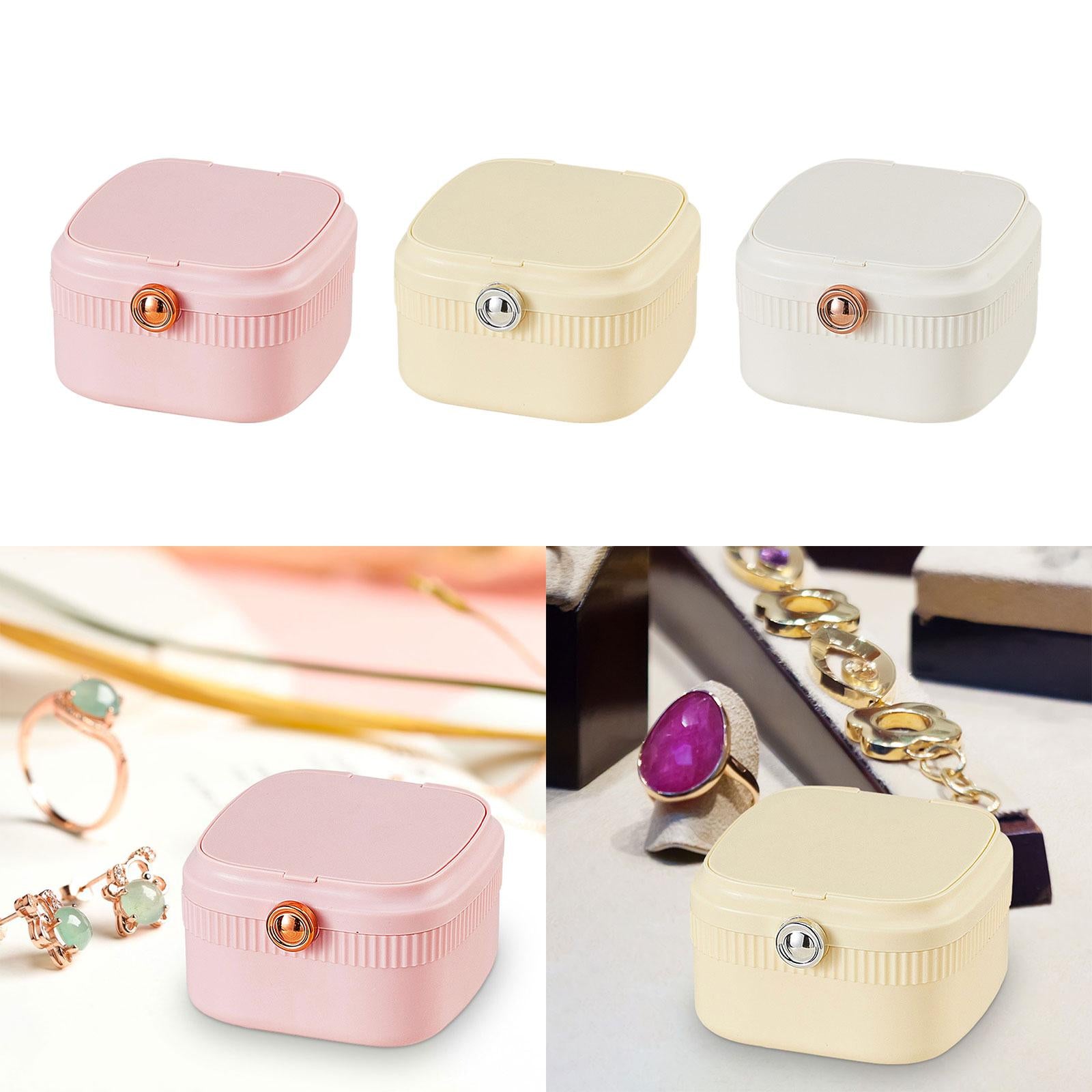 Jewelry Travel Box Display Box Jewelry Organizer for Earrings Bracelet Rings Pink