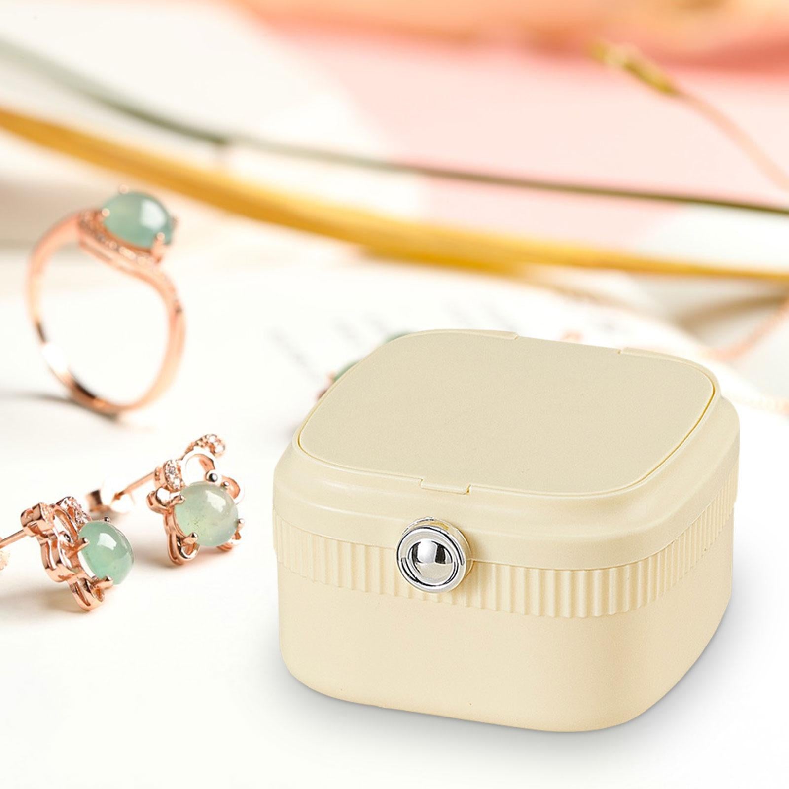 Jewelry Travel Box Display Box Jewelry Organizer for Earrings Bracelet Rings Yellow