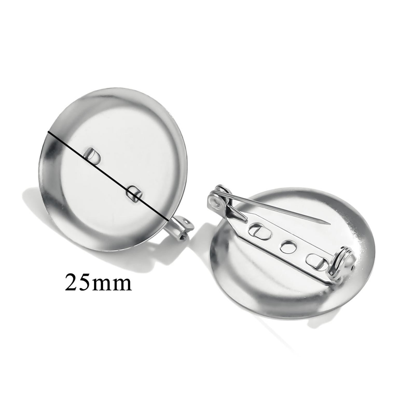 10Pcs Brooch Base Badge Button Stainless Steel DIY Brooch Findings Lapel Pin Silver