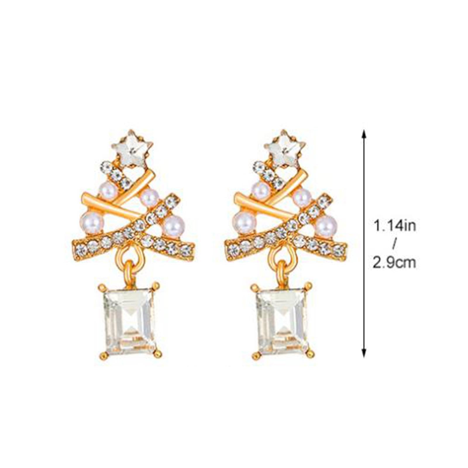 Women Dangle Earrings Costume Accessories Rhinestones Earrings for Xmas Club