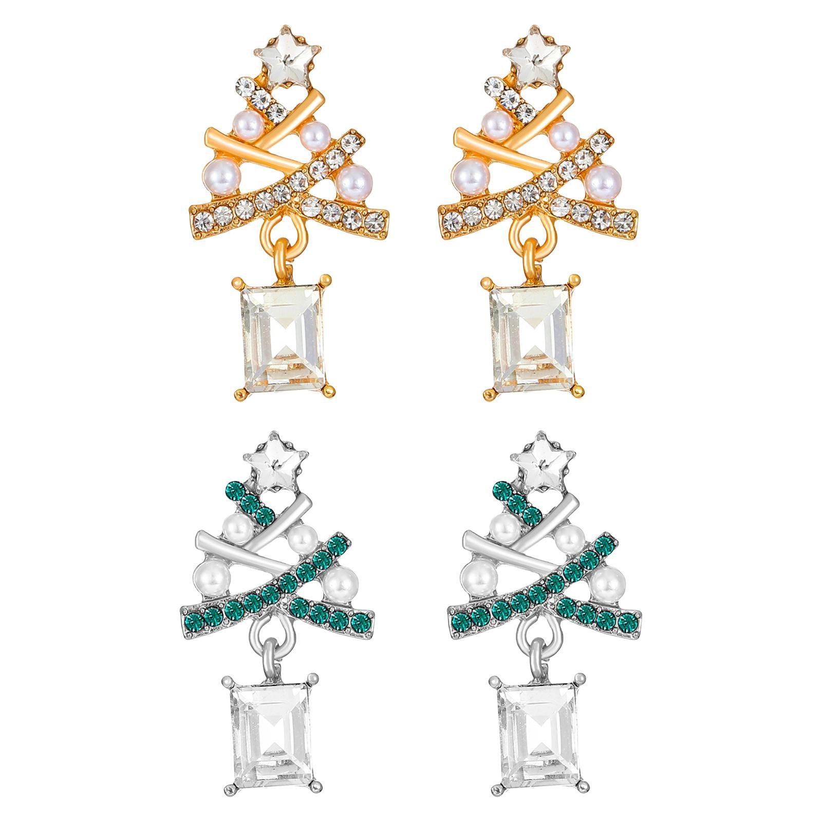 Women Dangle Earrings Costume Accessories Rhinestones Earrings for Xmas Club