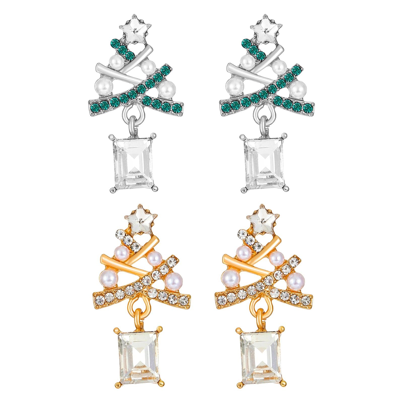 Women Dangle Earrings Costume Accessories Rhinestones Earrings for Xmas Club