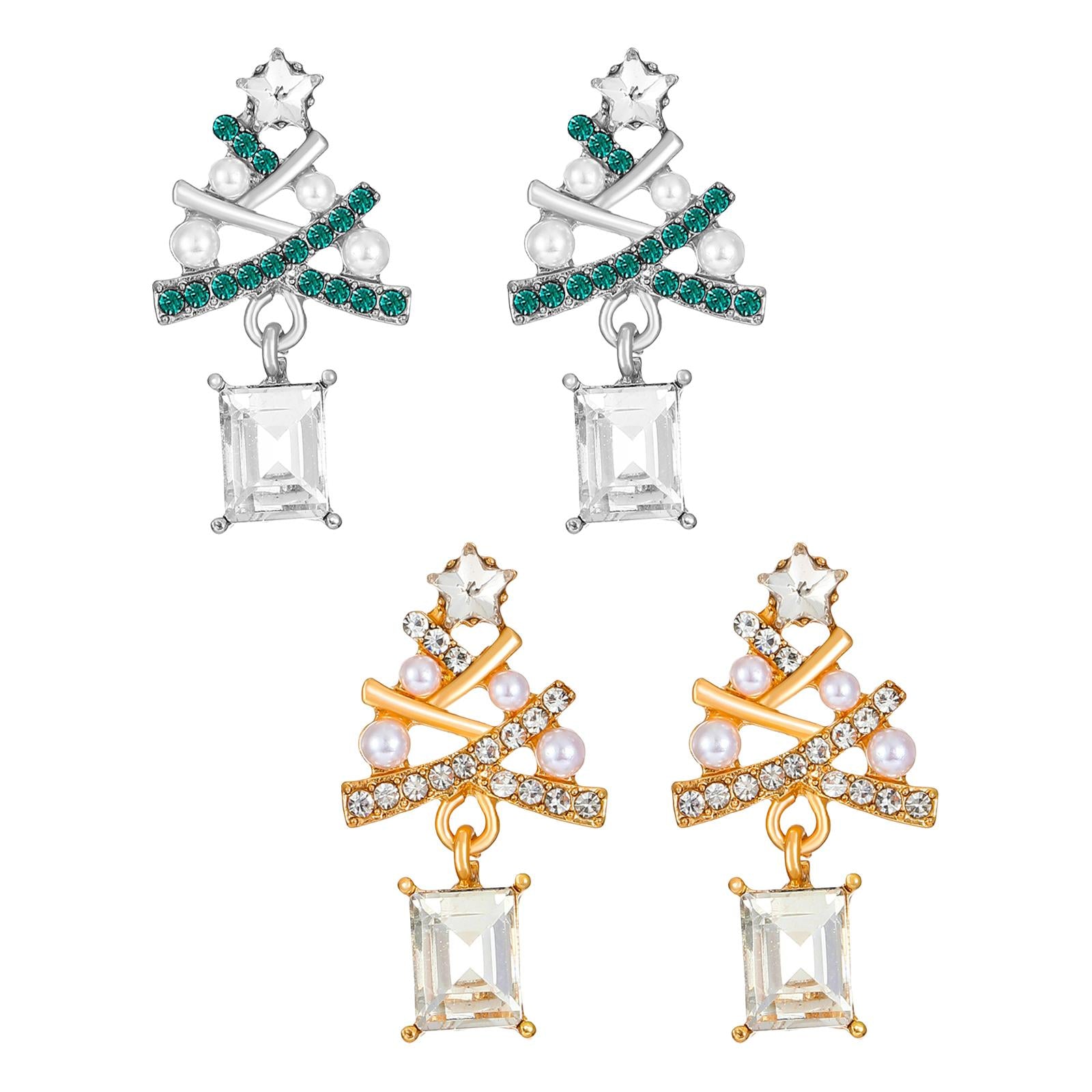 Women Dangle Earrings Costume Accessories Rhinestones Earrings for Xmas Club