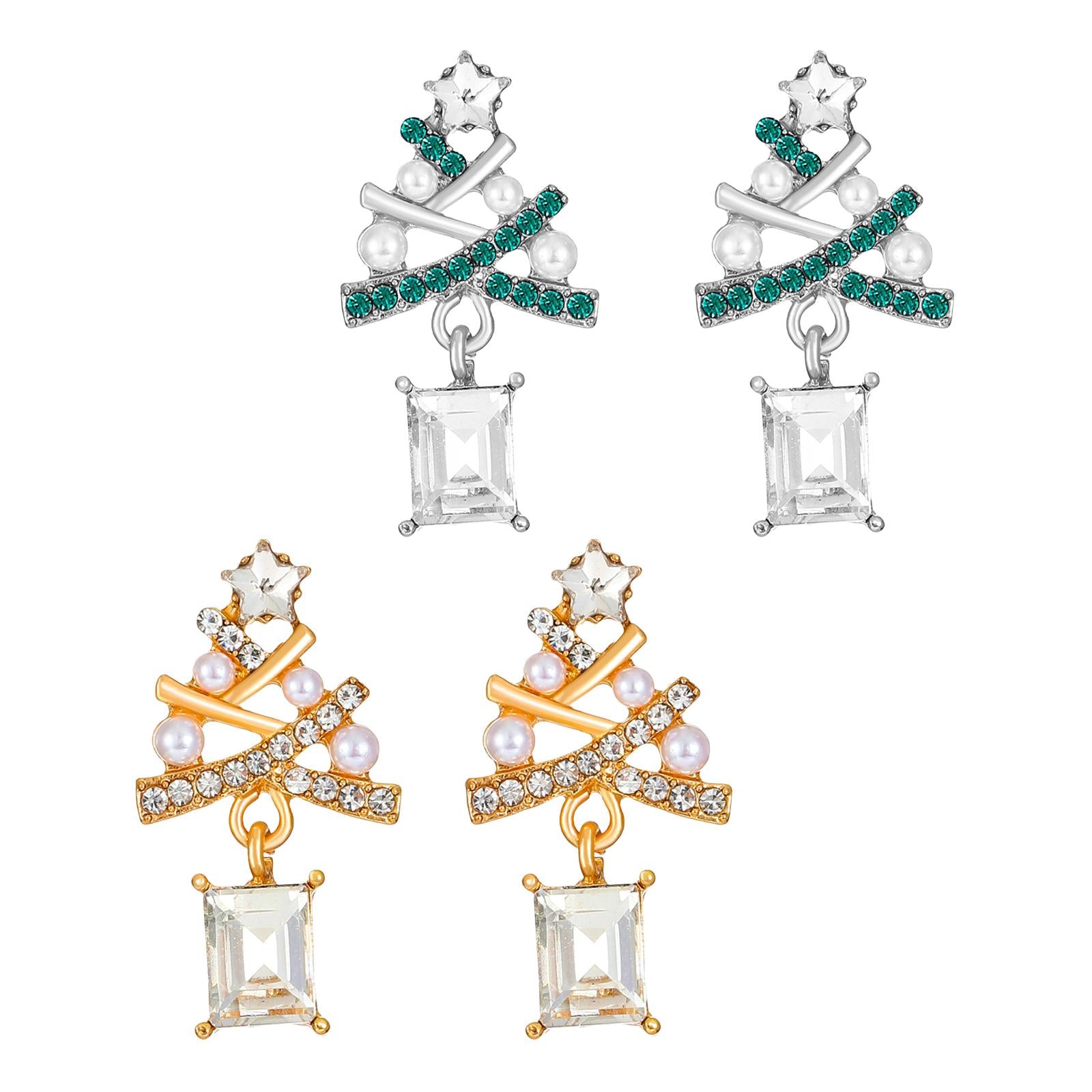 Women Dangle Earrings Costume Accessories Rhinestones Earrings for Xmas Club