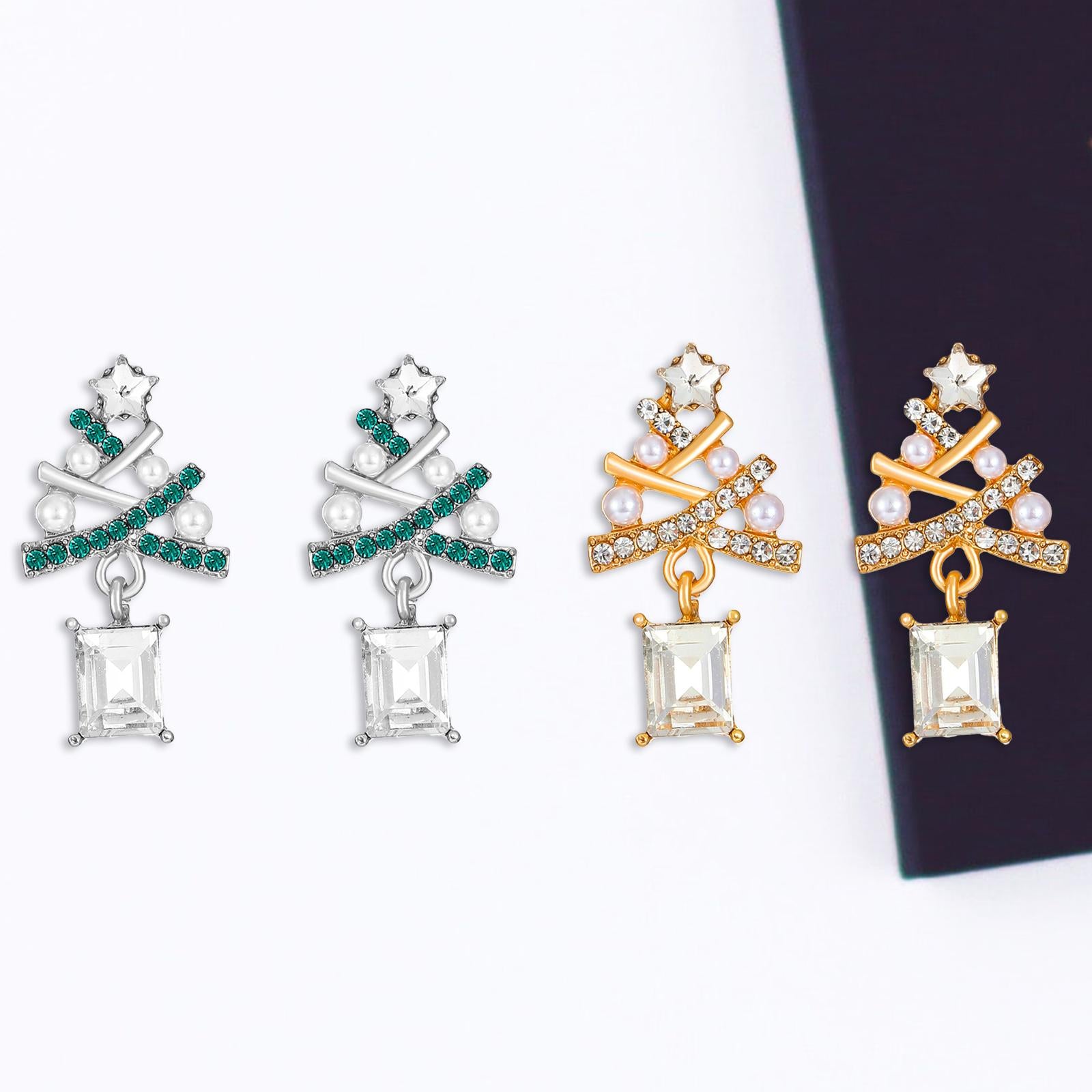 Women Dangle Earrings Costume Accessories Rhinestones Earrings for Xmas Club