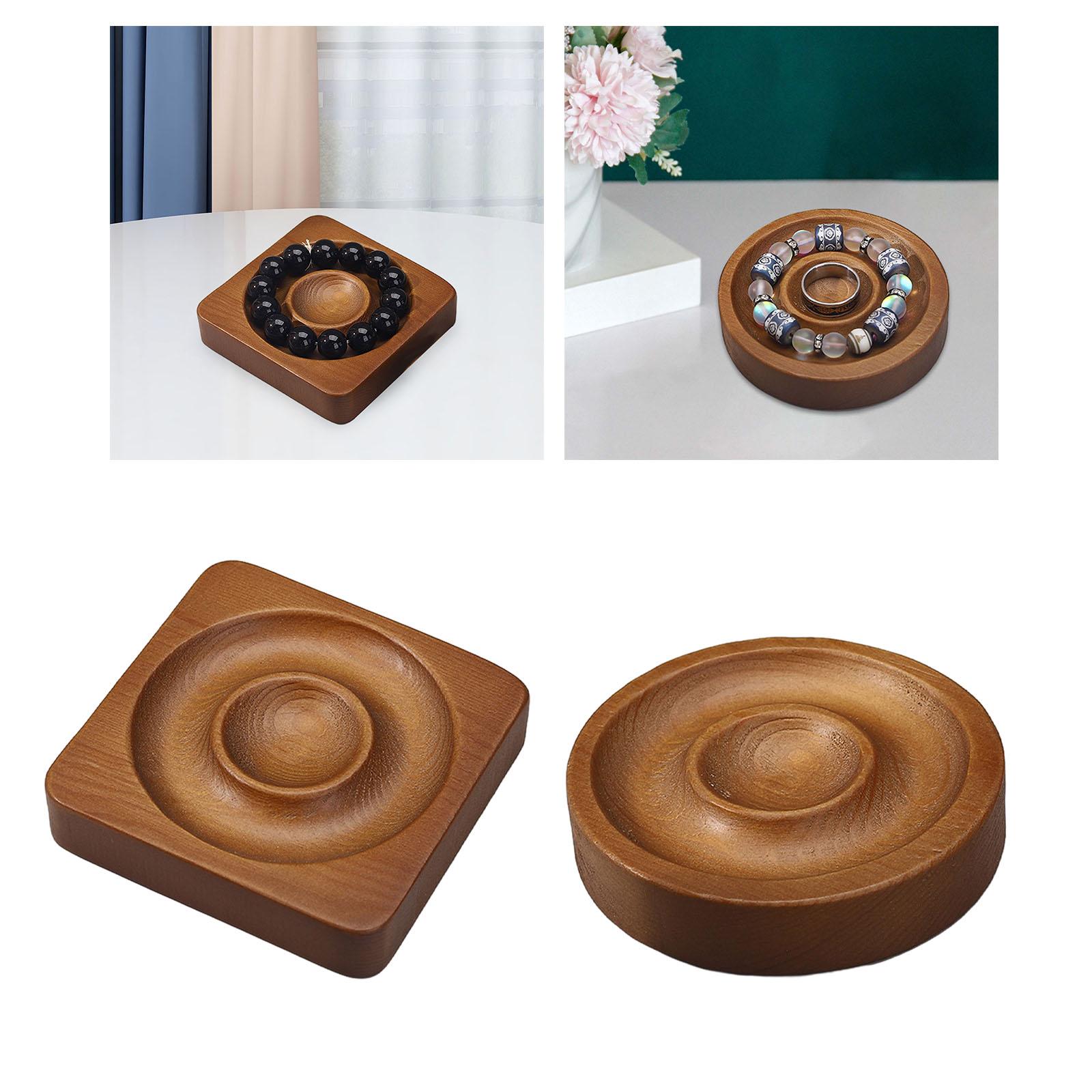 Wooden Jewelry Display Tray Retail Bracelet Bangle Display Tray Holder Stand Square