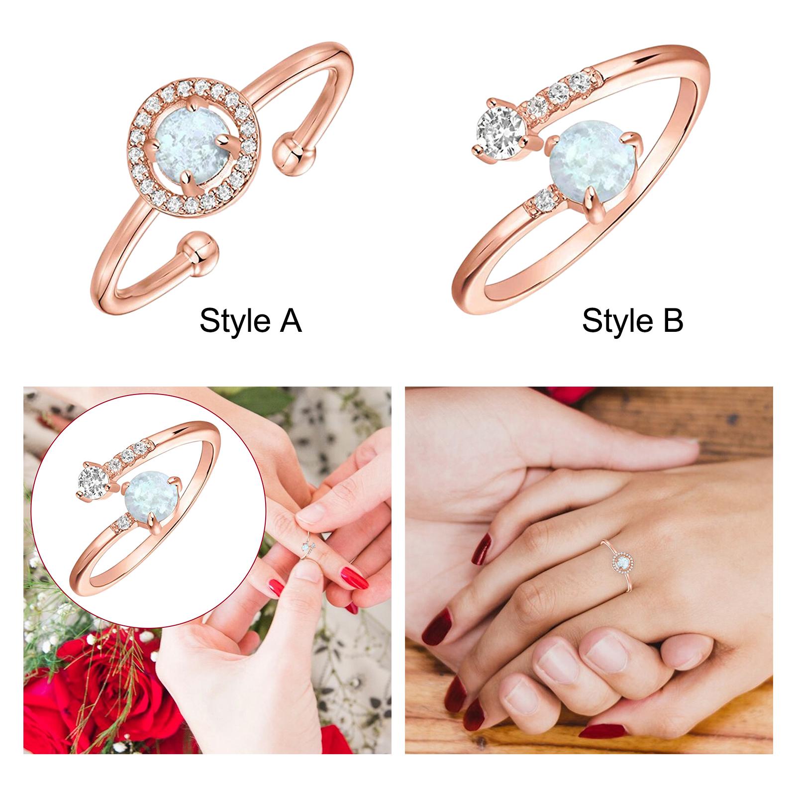 Girls Ring Fashion Statement Ring Rhinestones Ring for Party Prom Daily Wear Style A