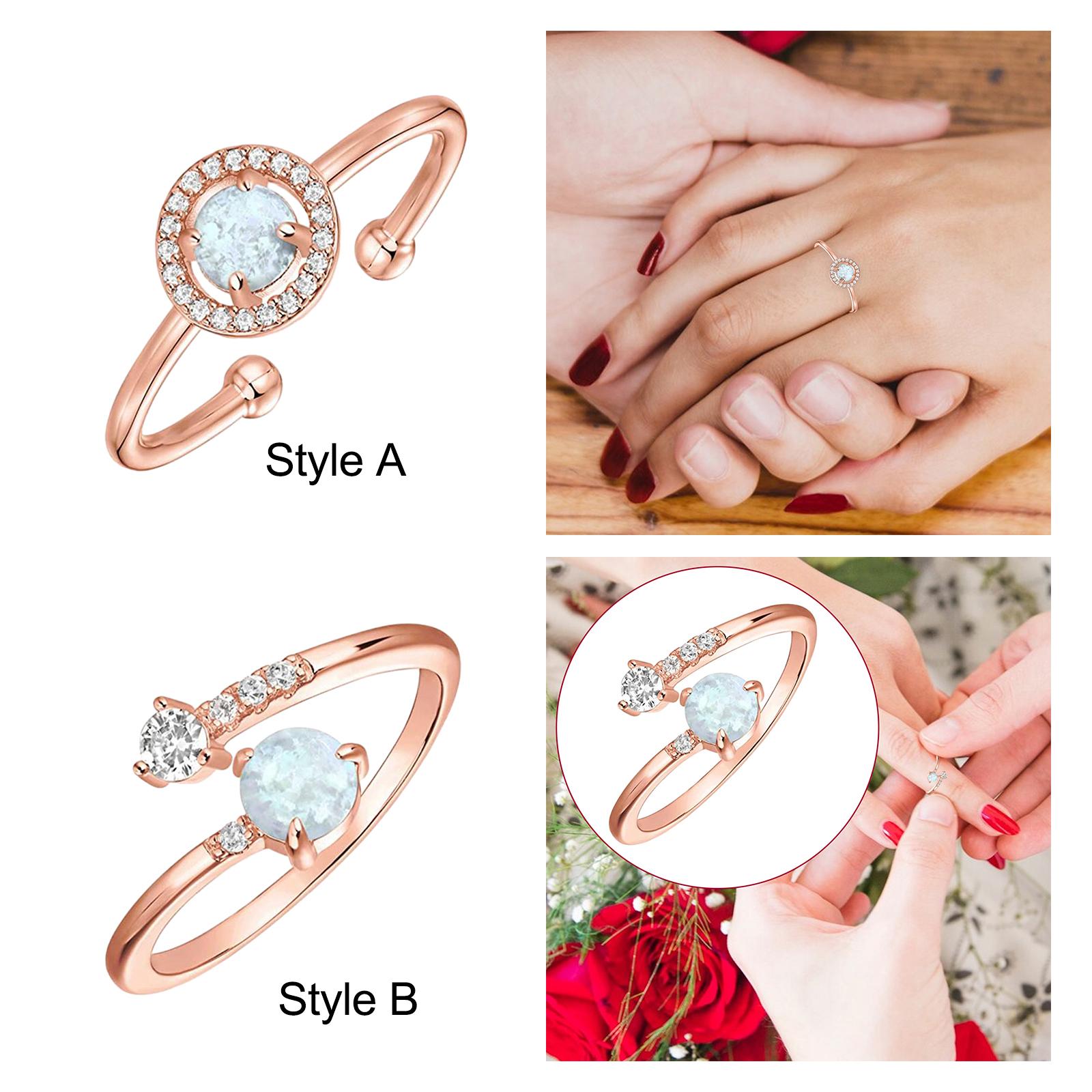 Girls Ring Fashion Statement Ring Rhinestones Ring for Party Prom Daily Wear Style A