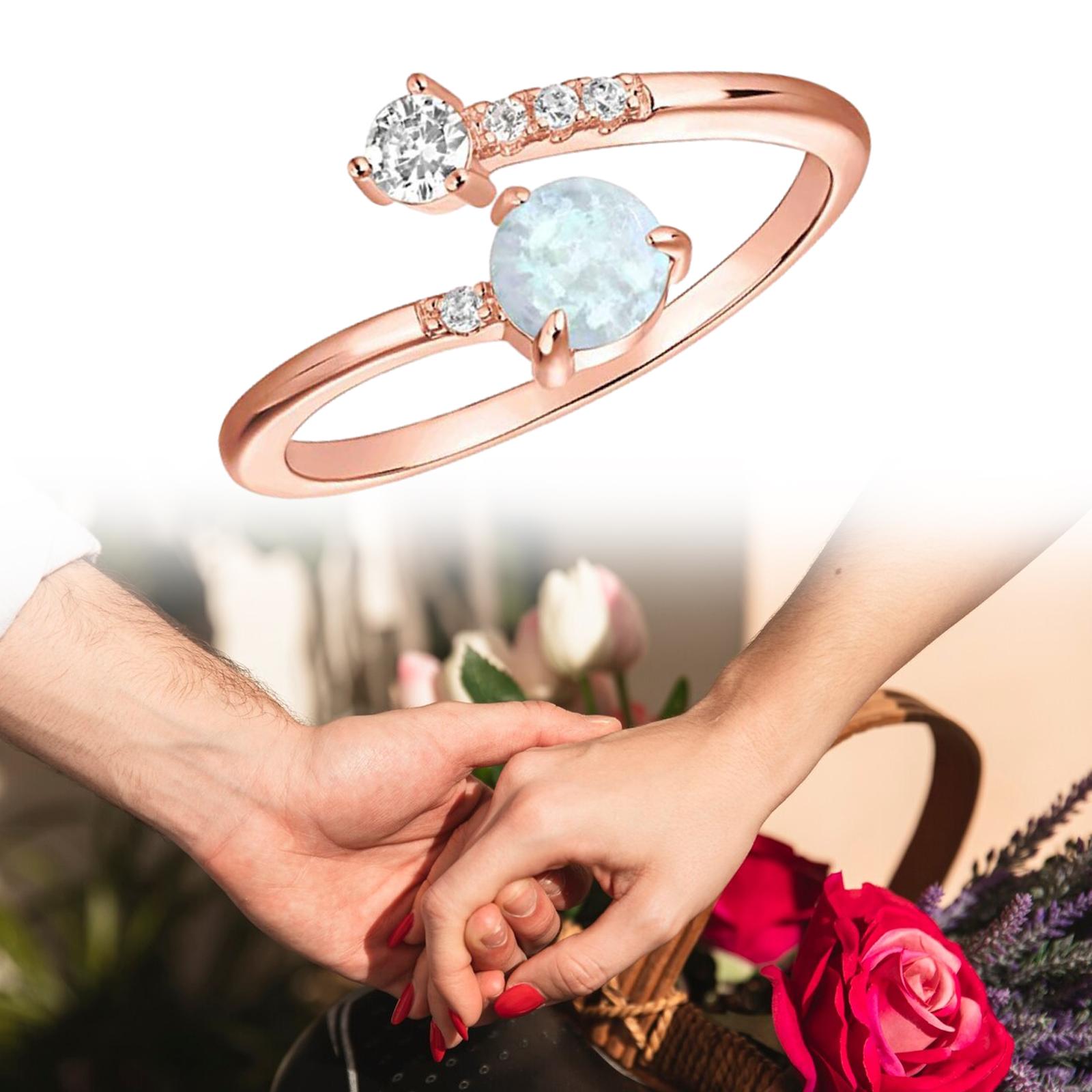 Girls Ring Fashion Statement Ring Rhinestones Ring for Party Prom Daily Wear Style B