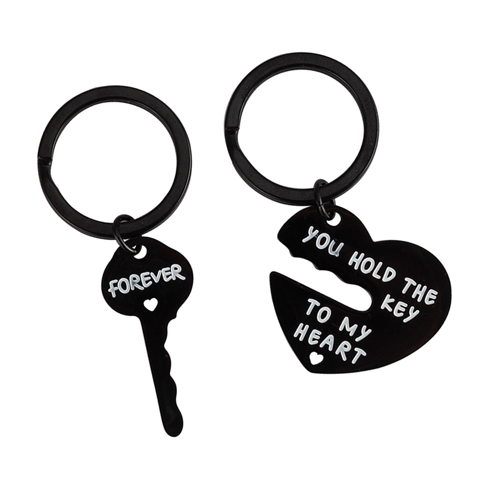 4x2x Valentine's Day Keychain Romantic Valentine Gift for Birthday Anniversary Black