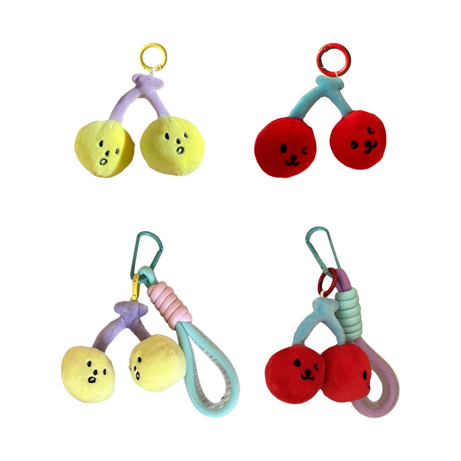 Cherry Keychain Decoration Cute Hanging Pendant for Bag Purse Birthday Gifts Yellow