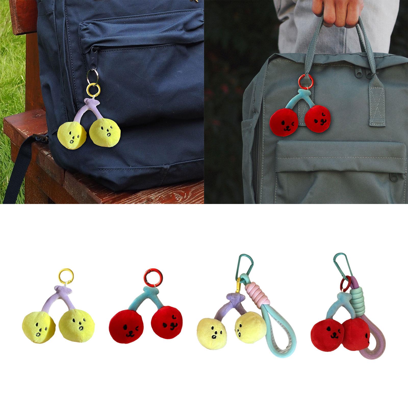 Cherry Keychain Decoration Cute Hanging Pendant for Bag Purse Birthday Gifts Yellow