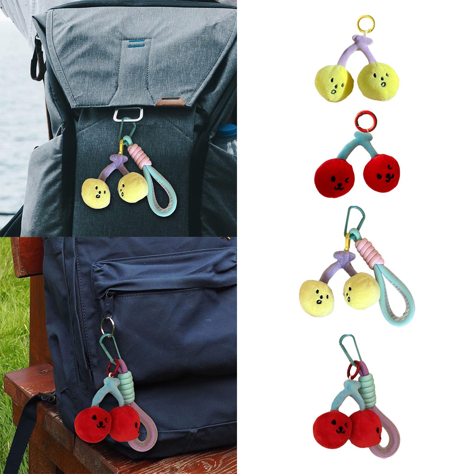 Cherry Keychain Decoration Cute Hanging Pendant for Bag Purse Birthday Gifts Yellow