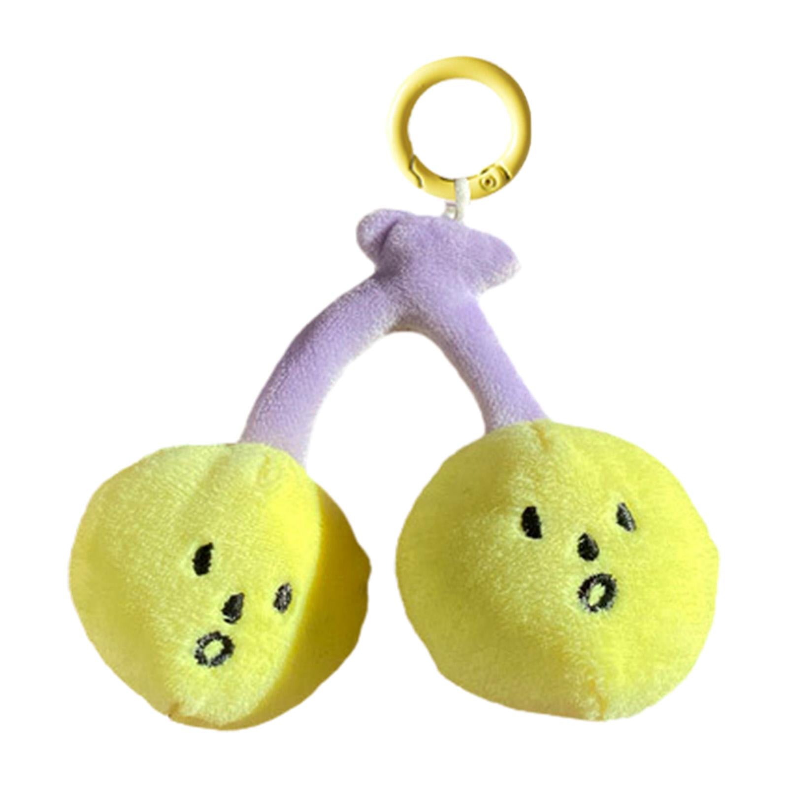Cherry Keychain Decoration Cute Hanging Pendant for Bag Purse Birthday Gifts Yellow