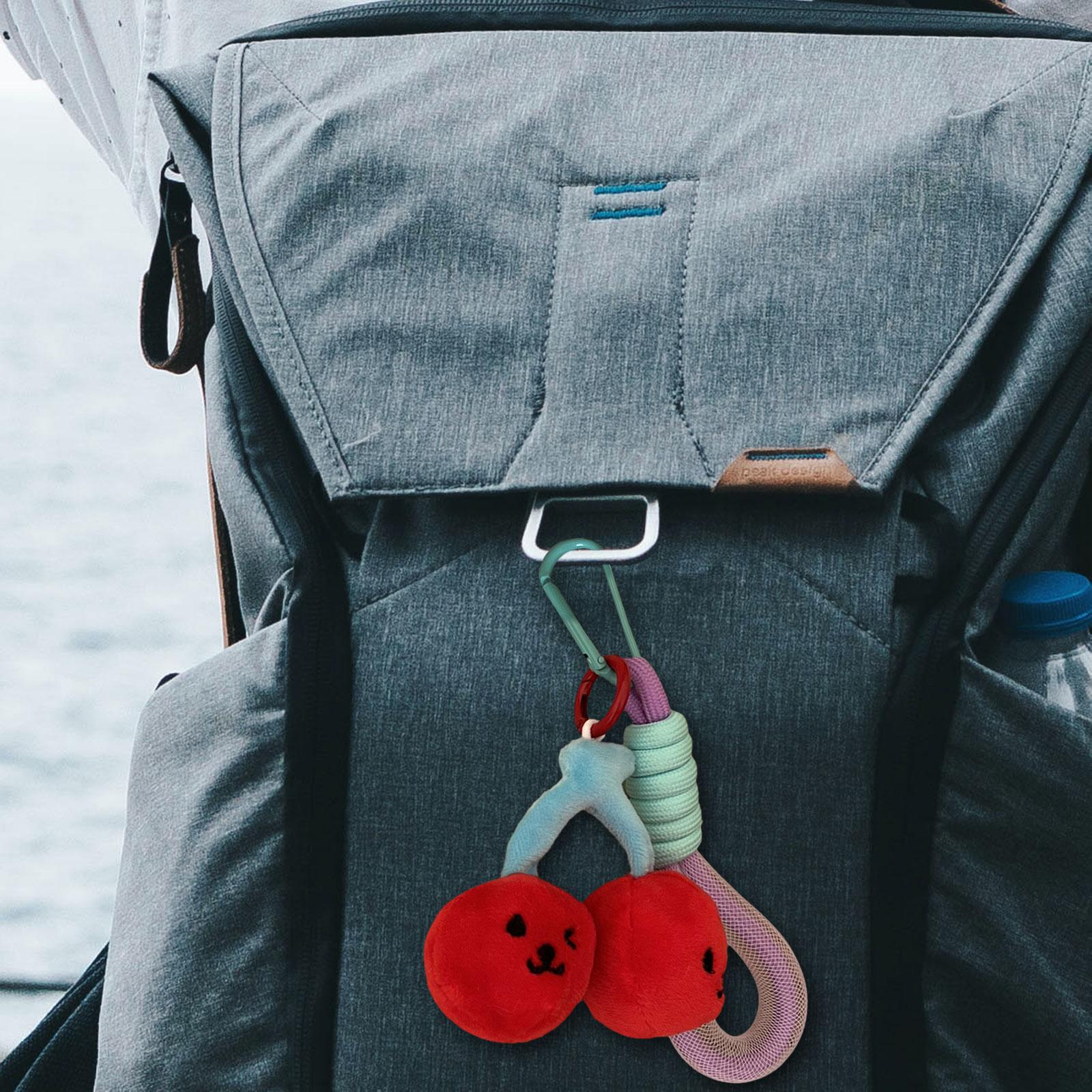 Cherry Keychain Decoration Cute Hanging Pendant for Bag Purse Birthday Gifts Red with Wristlet