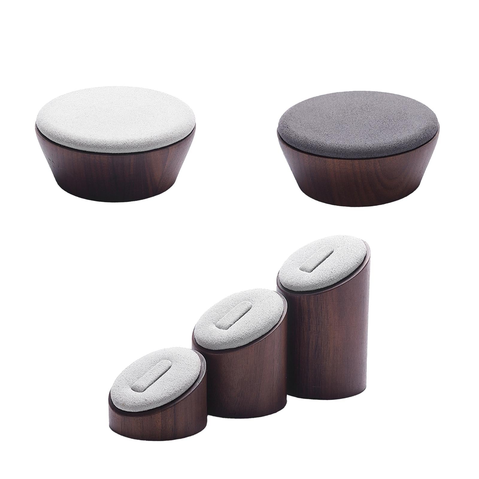 Bracelet Display Holder Wooden Tabletop Shop Windows Freestanding Ring Stand light grey
