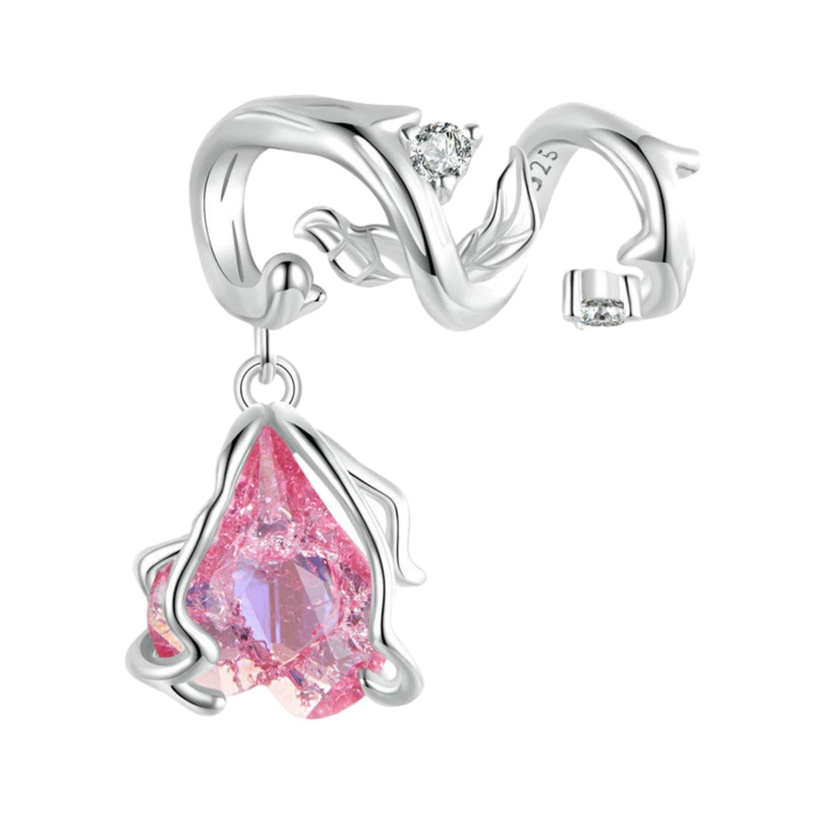 Bracelet Charm Jewelry Pendant for Jewelry Making Findings Earring Necklaces Rose 2.1x1.6cm