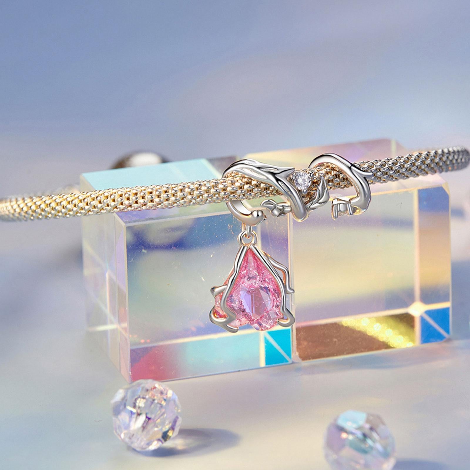 Bracelet Charm Jewelry Pendant for Jewelry Making Findings Earring Necklaces Rose 2.1x1.6cm