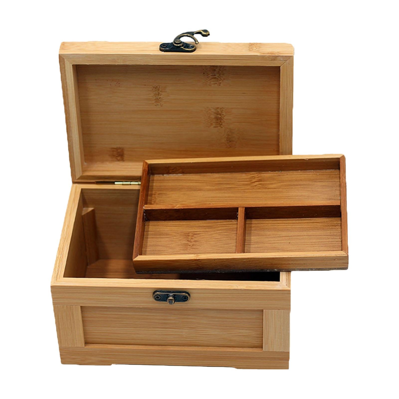 Wooden Jewelry Box Empty Treasure Chest for Home Decorations for Women Girls