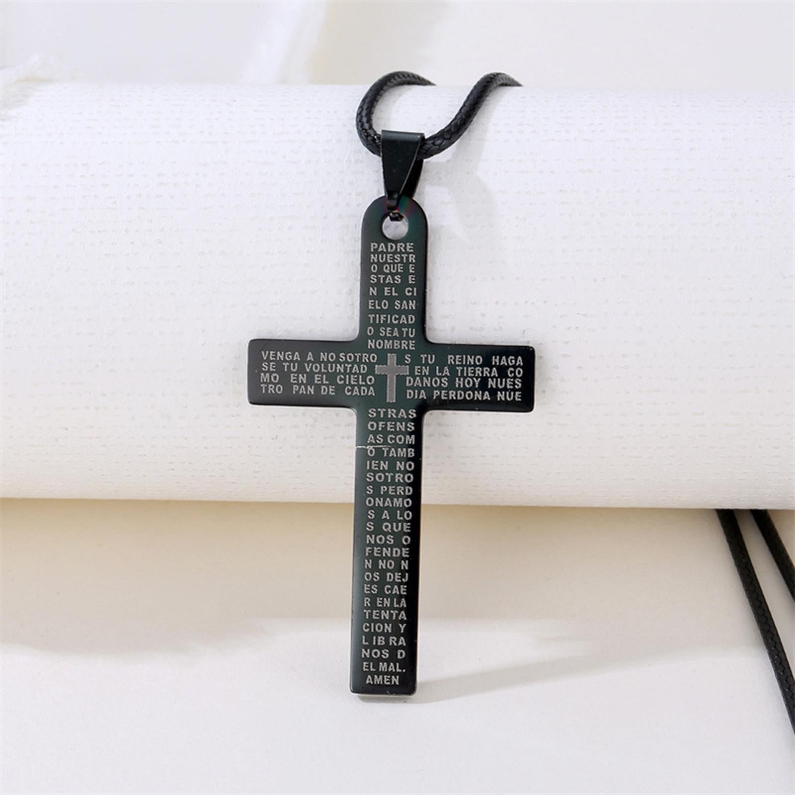 2Pcs Mens Necklace Cross Pendant Necklace for Shopping Travel Valentines Day