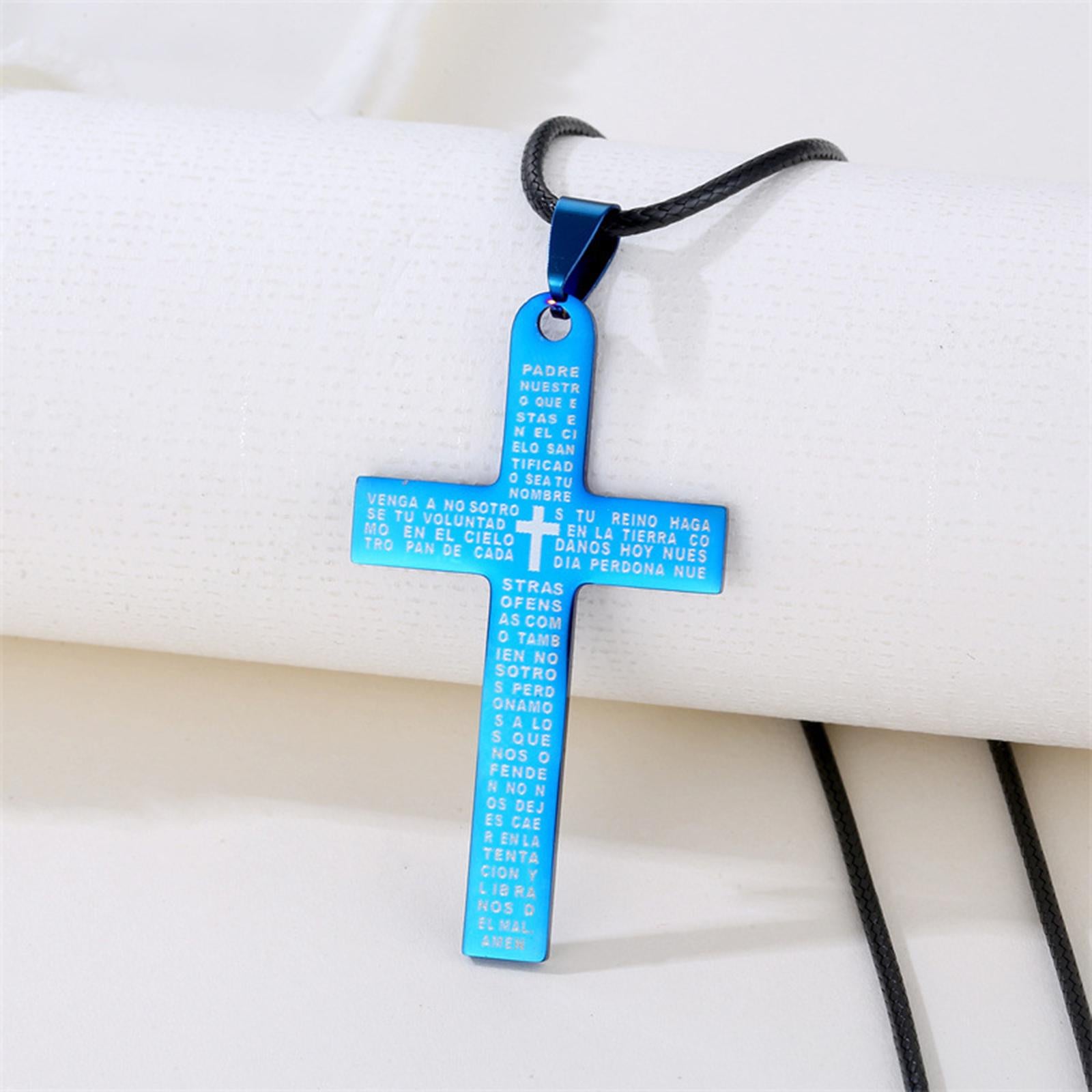 2Pcs Mens Necklace Cross Pendant Necklace for Shopping Travel Valentines Day