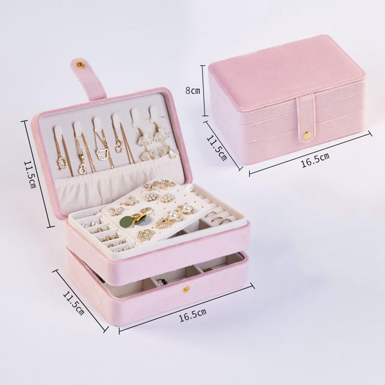 Jewelry Storage Box Chic Jewelry Organizer Display for Pendant Earrings Stud Pink