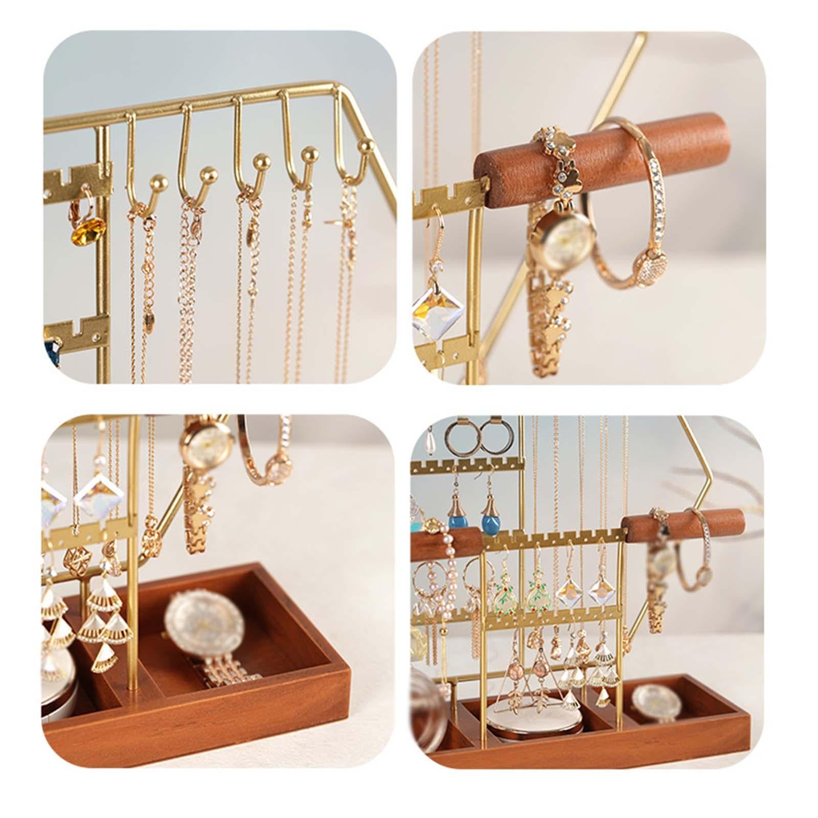 Jewelry Display Stand Desktop Jewelry Rack Necklace Organizer Earring Holder