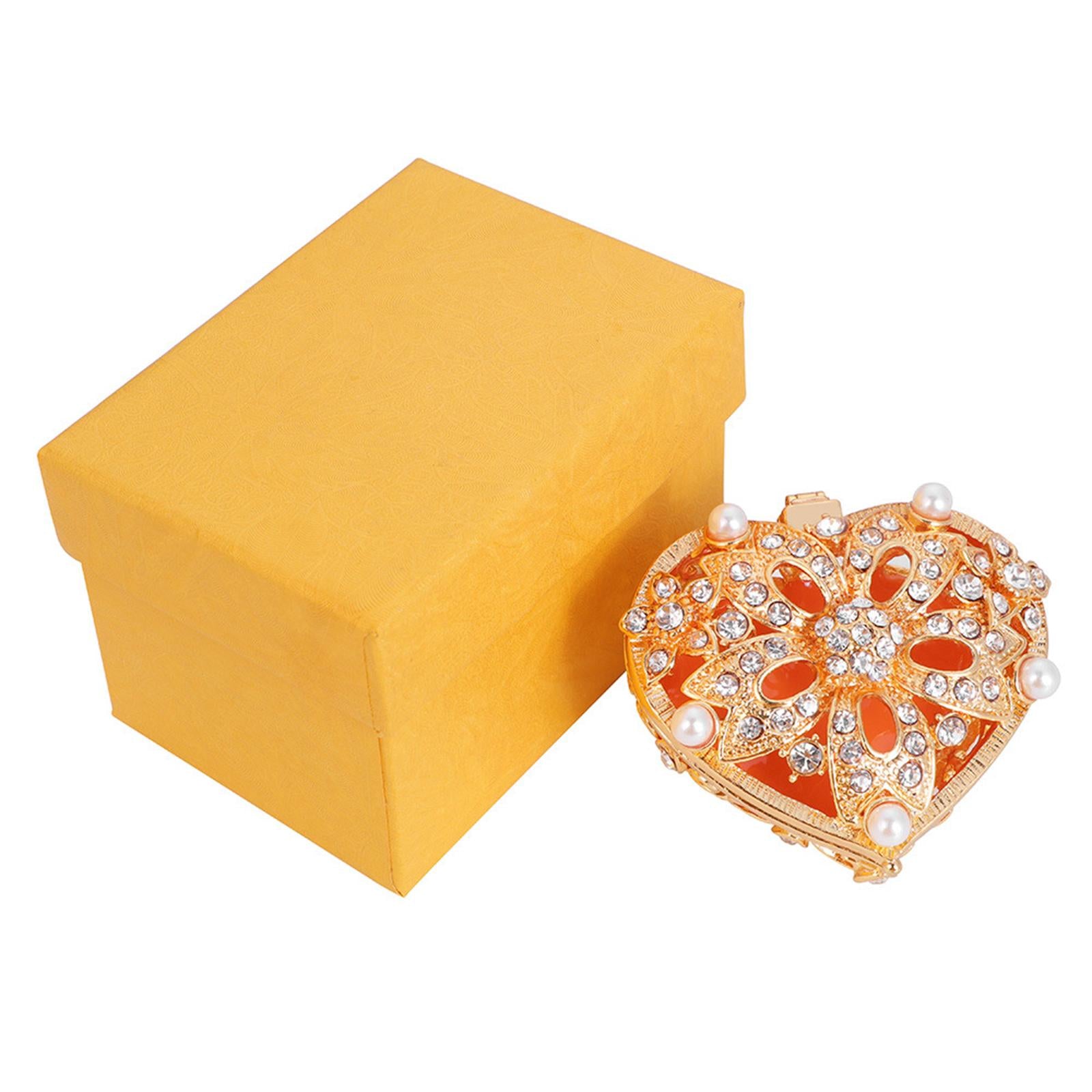 Rhinestone Jewelry Box Heart Jewelry Case for Necklace Earring Bracelet