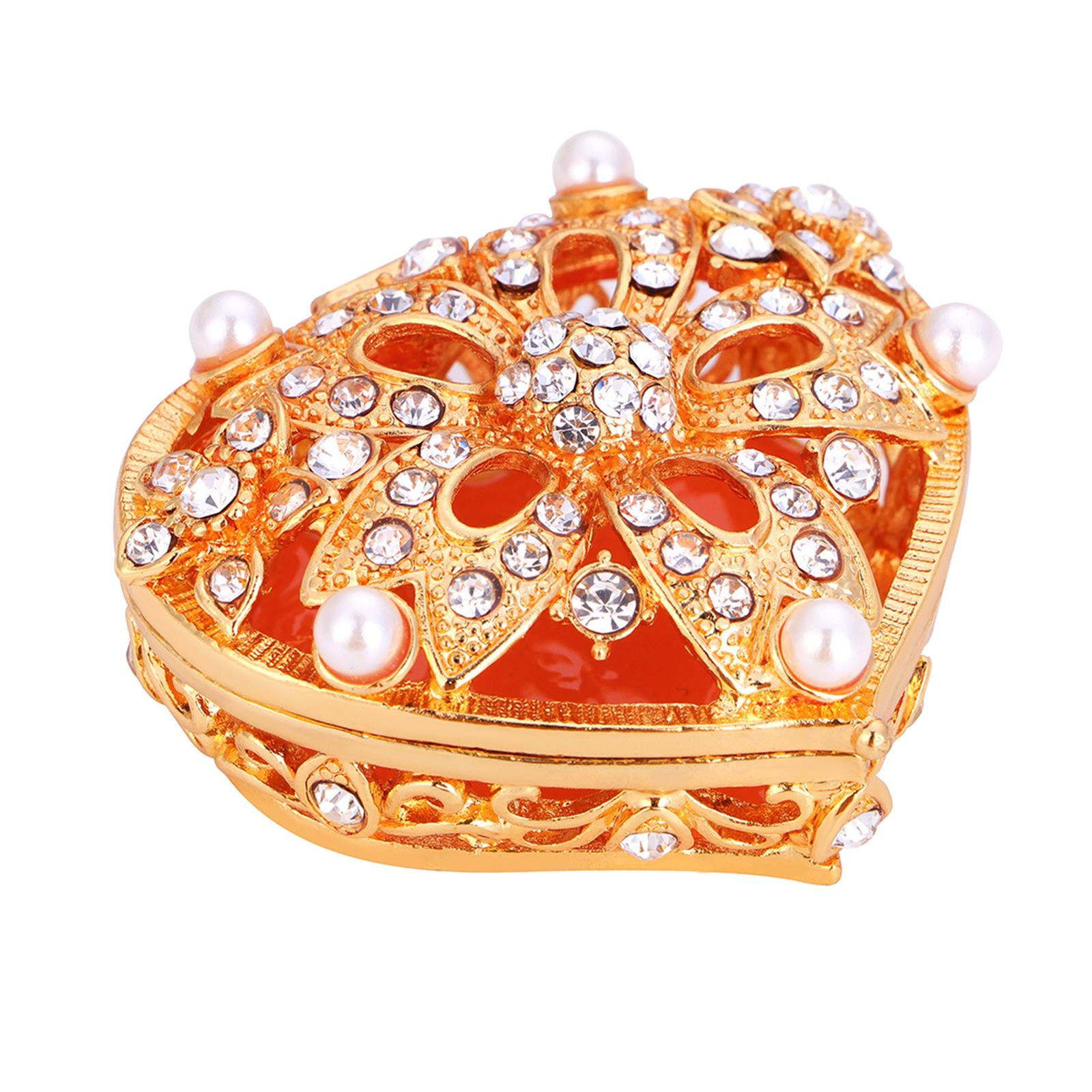 Rhinestone Jewelry Box Heart Jewelry Case for Necklace Earring Bracelet