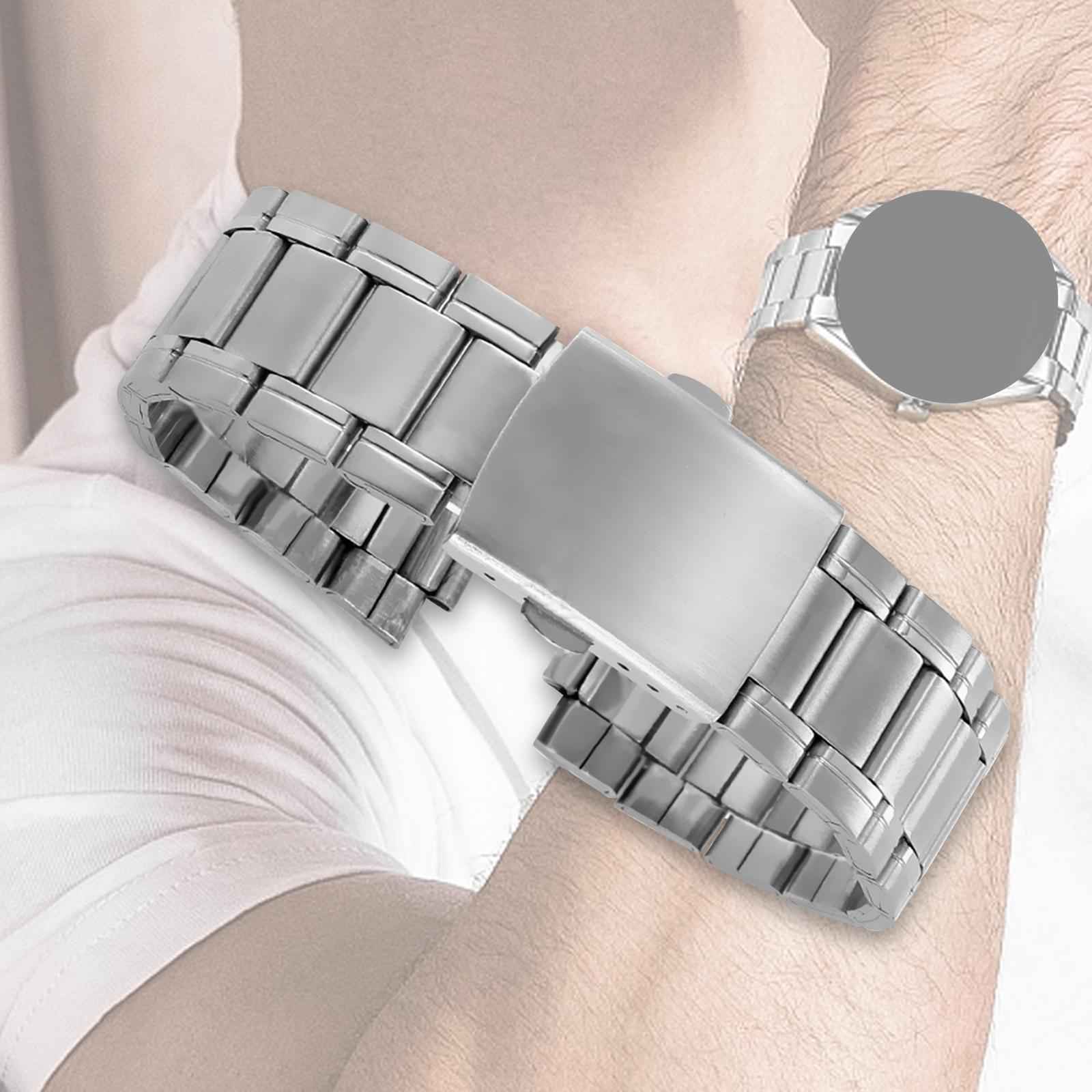 Stainless Steel Watch Band Replacement Premium Lightweight Metal Watch Strap 16mm