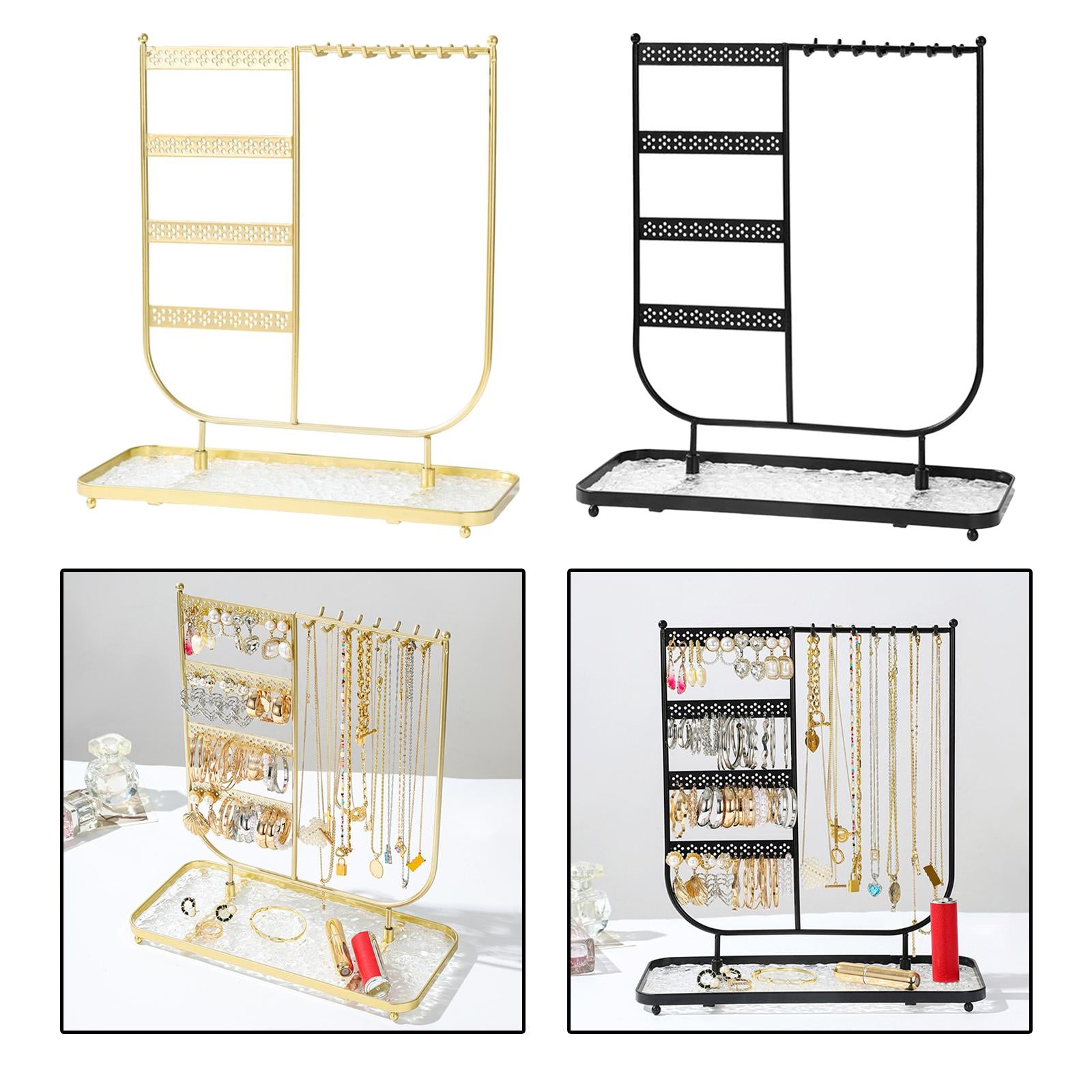 Jewelry Display Stand Home Jewelry Display Rack for Earrings Rings Bracelets gold
