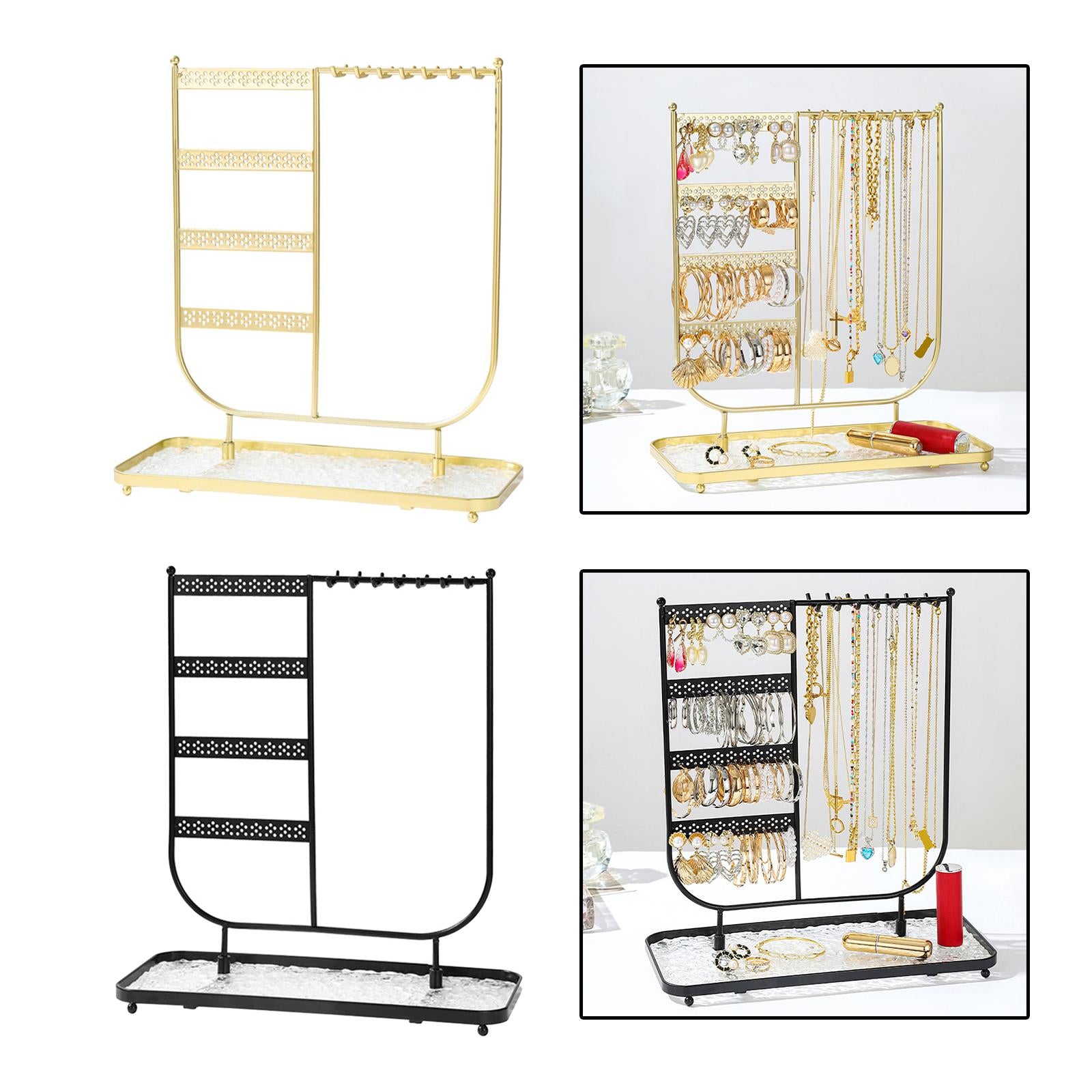 Jewelry Display Stand Home Jewelry Display Rack for Earrings Rings Bracelets gold