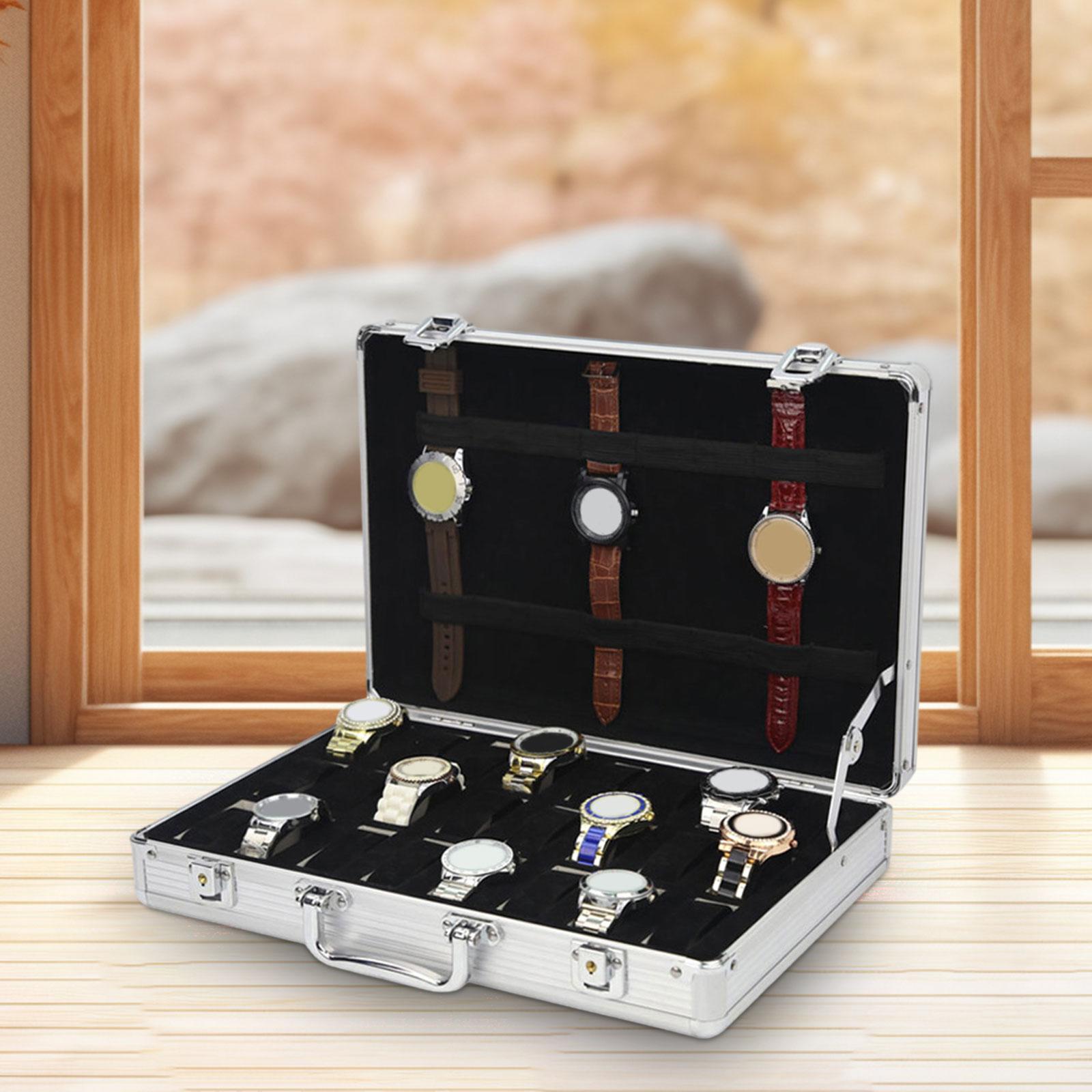 Watch Box Organizer Storage Holder Carry Case for Dresser Travel Living Room
