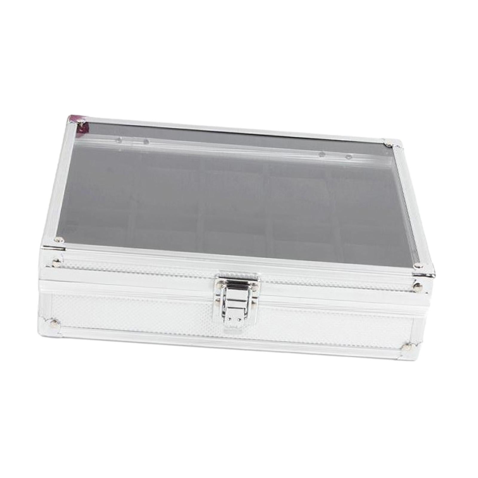 12 Slots Watch Box Portable Watch Storage Case for Shop Cabinet Office