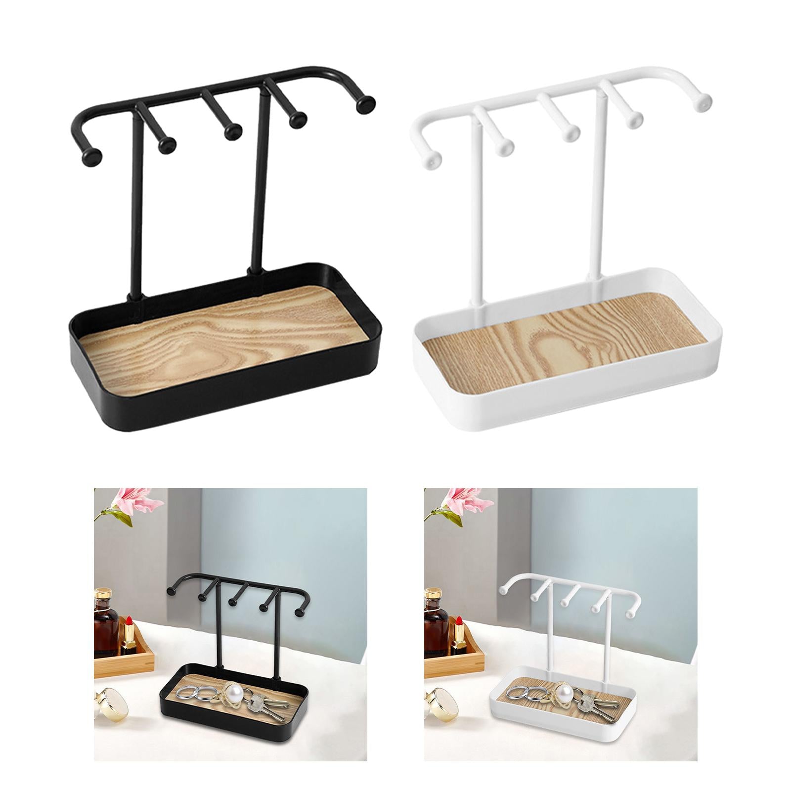 Jewelry Organizer Display Stand Jewelry Holder for Cufflinks Necklaces Rings Black