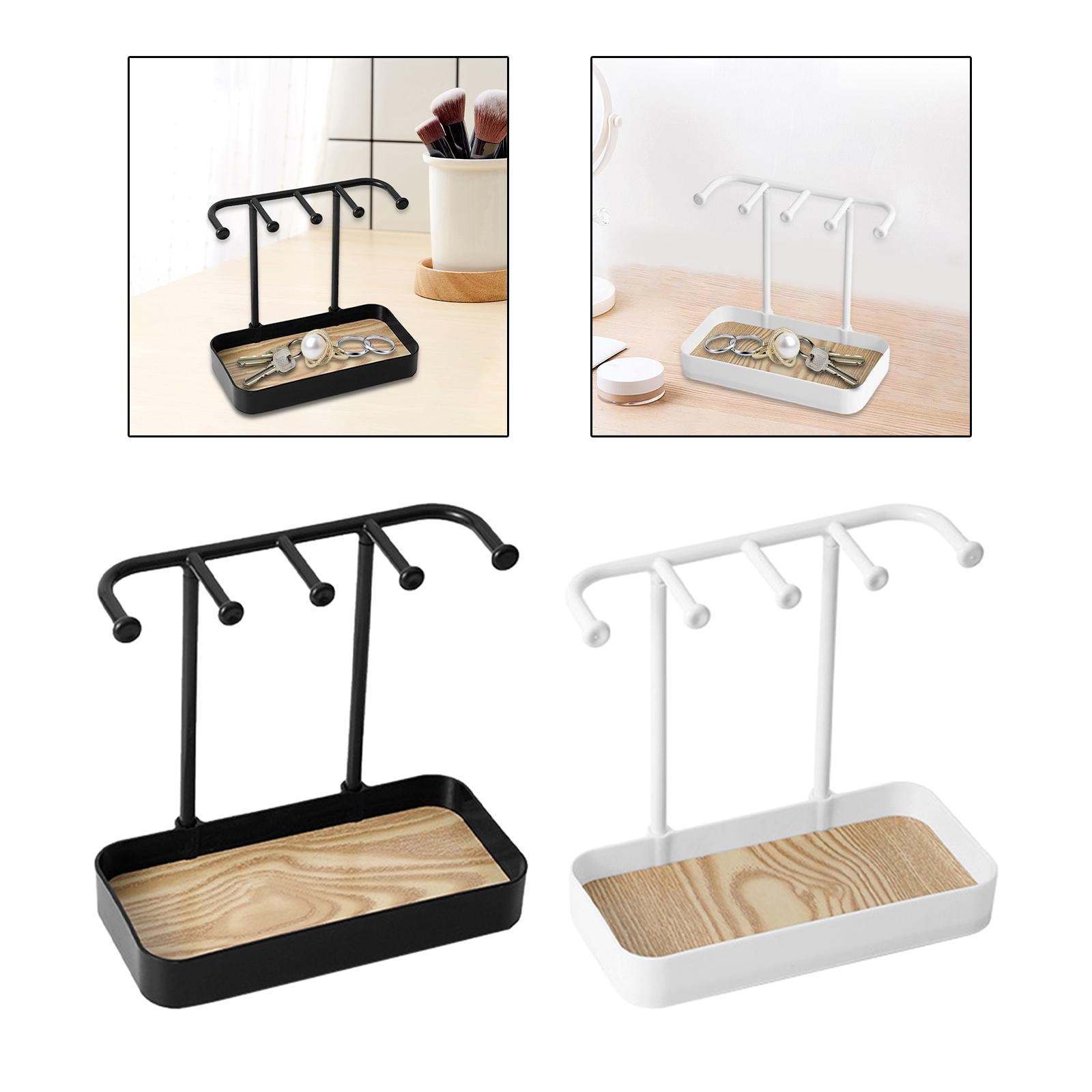 Jewelry Organizer Display Stand Jewelry Holder for Cufflinks Necklaces Rings Black