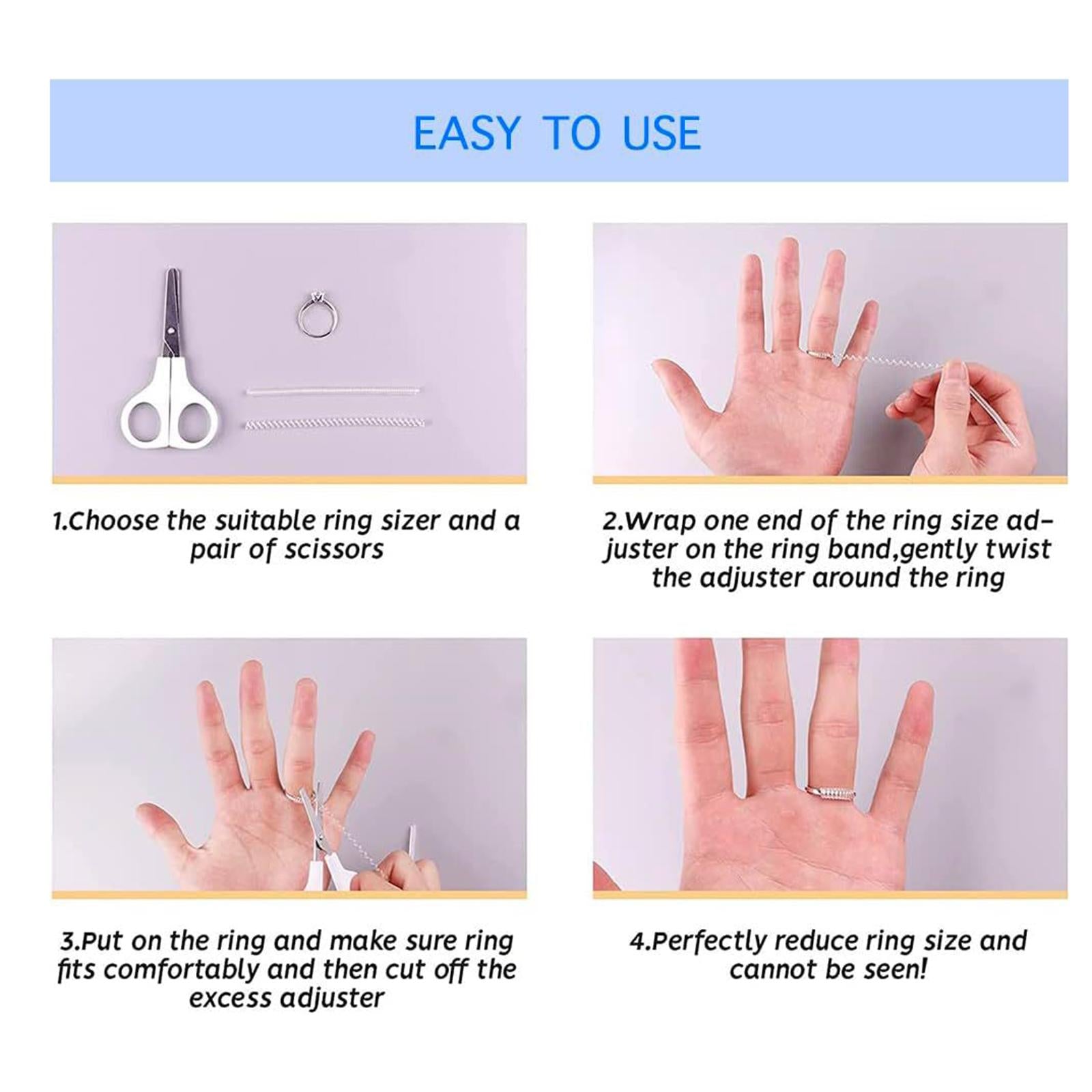 16 Pieces Ring Size Adjuster for Loose Rings Ring Sizer to Make Ring Smaller