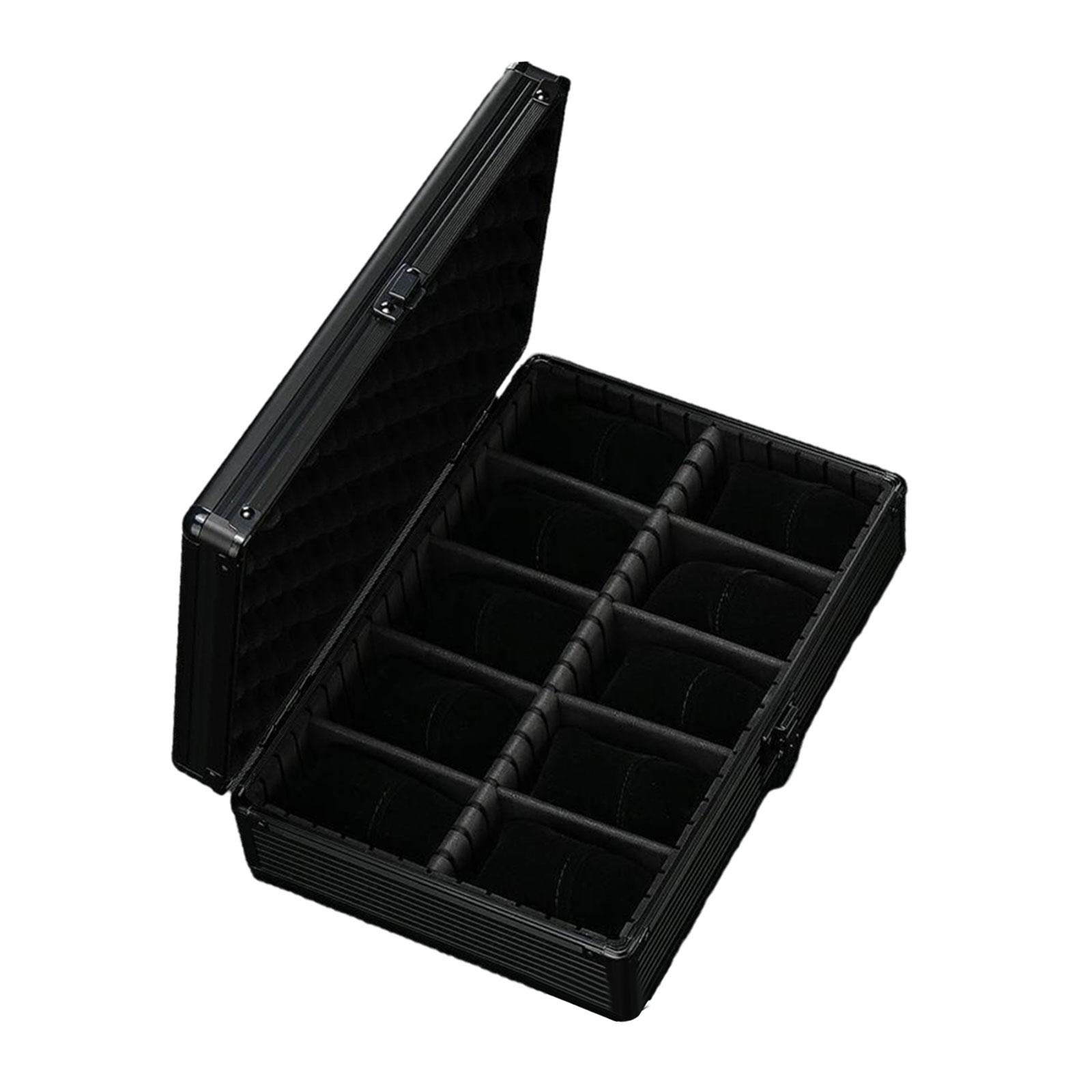 Watch Case Aluminum Alloy Gift Watch Box for Travel Watch Collectors Friends 10 Slot