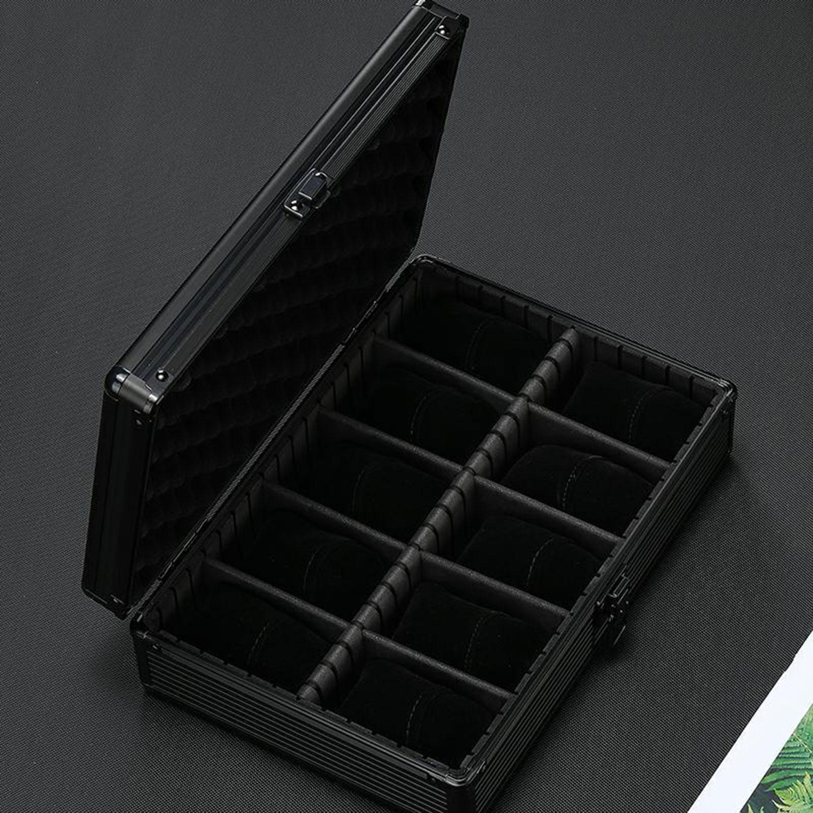 Watch Case Aluminum Alloy Gift Watch Box for Travel Watch Collectors Friends 10 Slot
