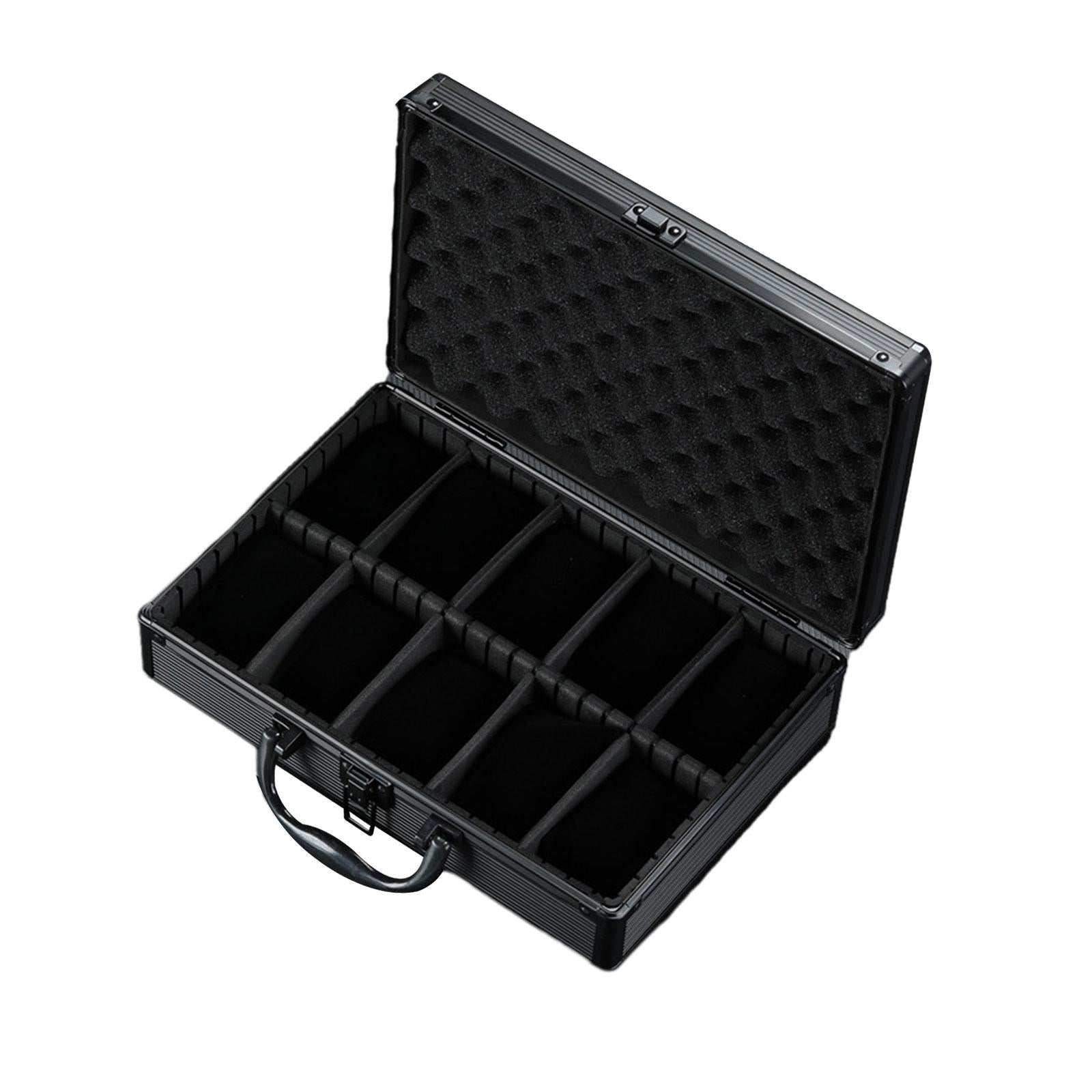 Watch Case Aluminum Alloy Gift Watch Box for Travel Watch Collectors Friends 10 Slot with Handle