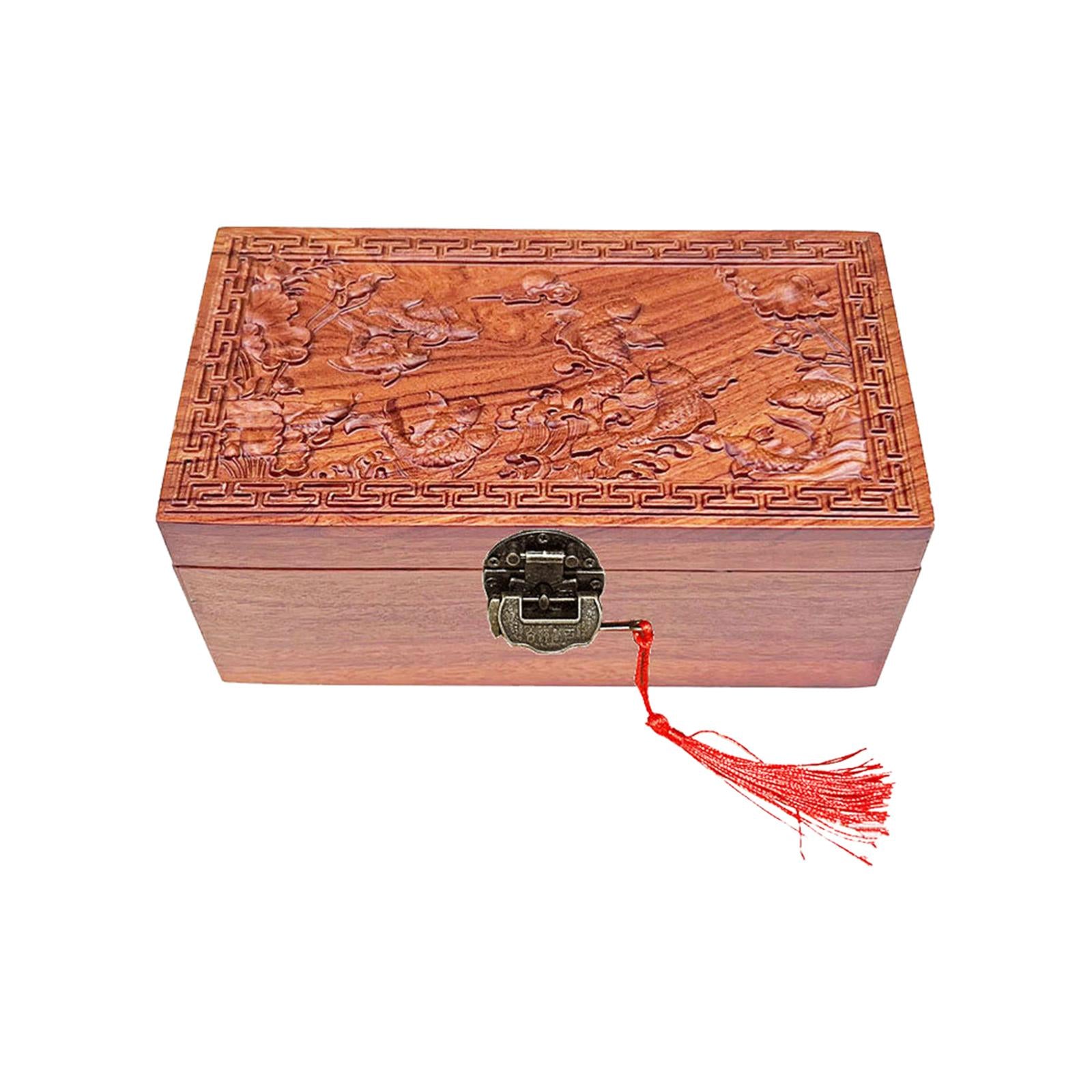 Wooden Jewelry Box Antique Multipurpose Trinket Organizer for Dressing Table