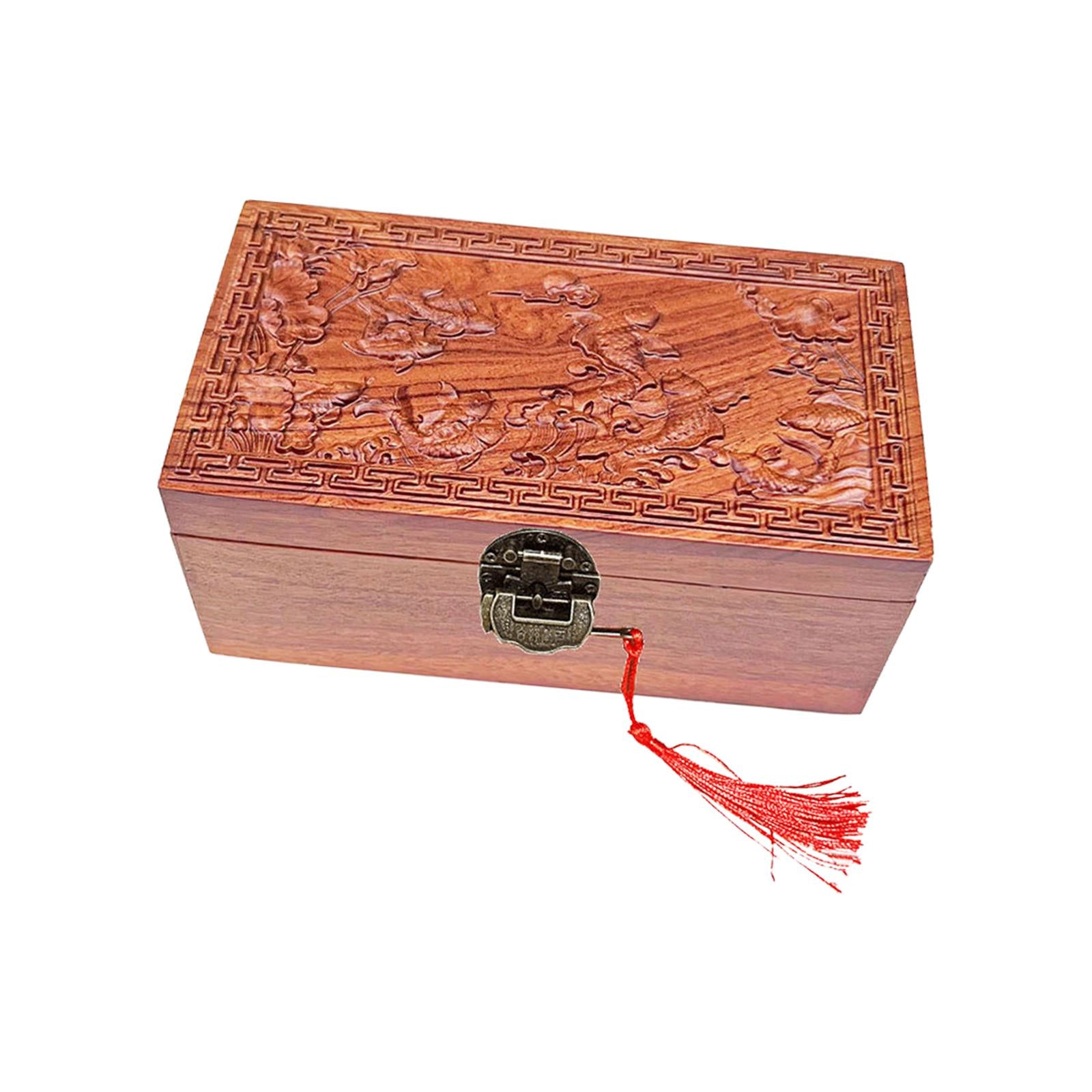 Wooden Jewelry Box Antique Multipurpose Trinket Organizer for Dressing Table