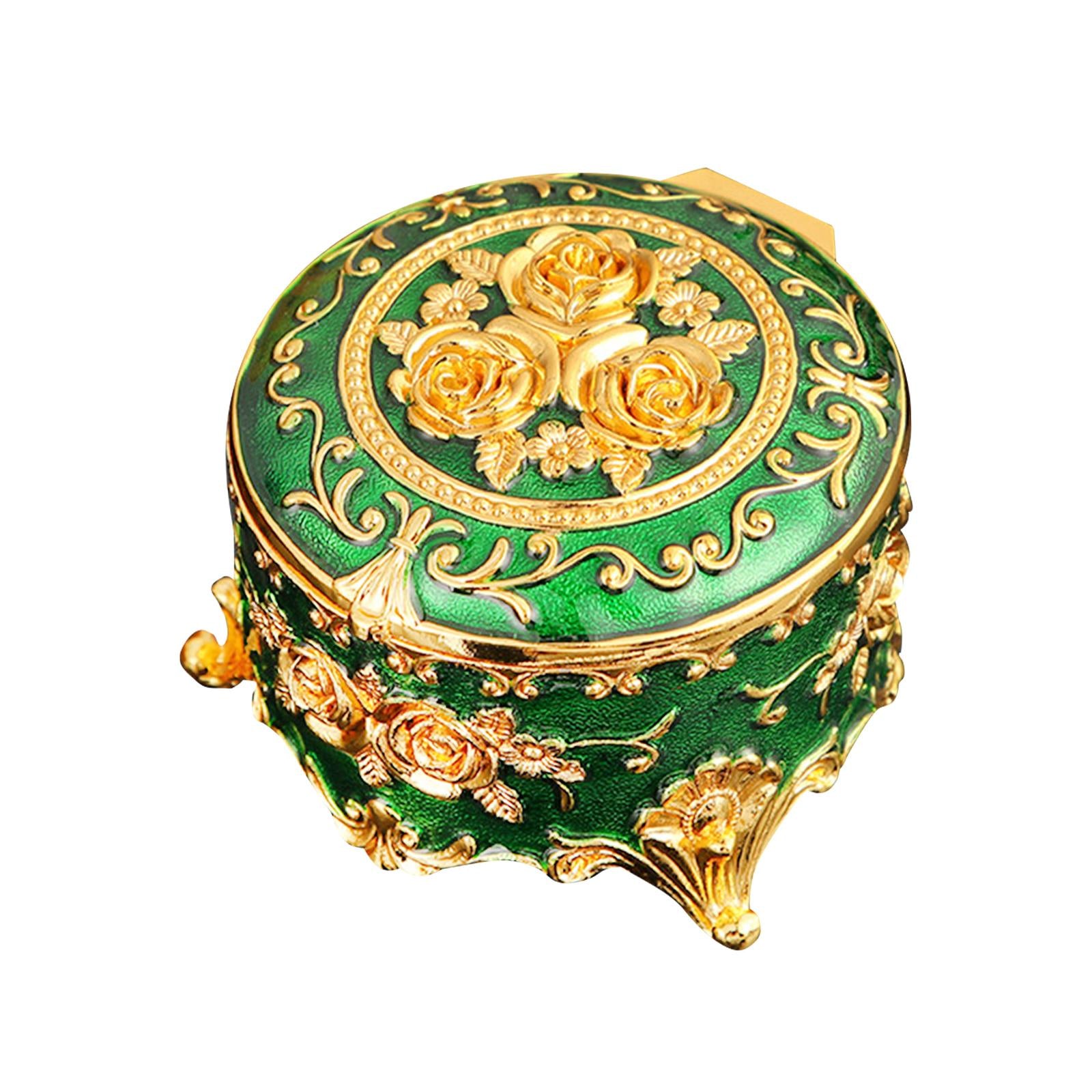 Small Jewelry Box Portable Tabletop Jewelry Case for Earrings Rings Pendants Green