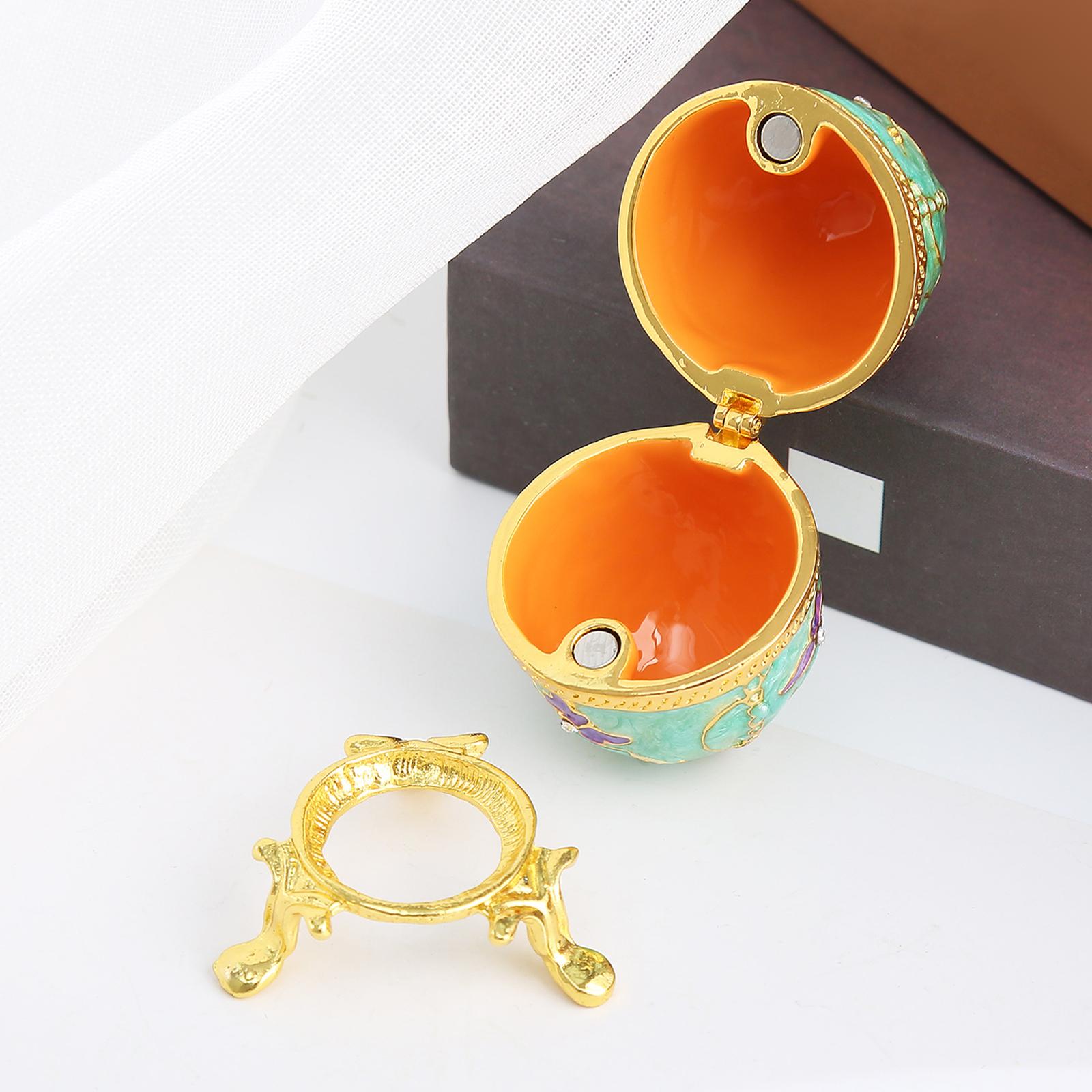 Egg Trinket Box Decorative Collectible Keepsake Storage Enameled Jewelry Box