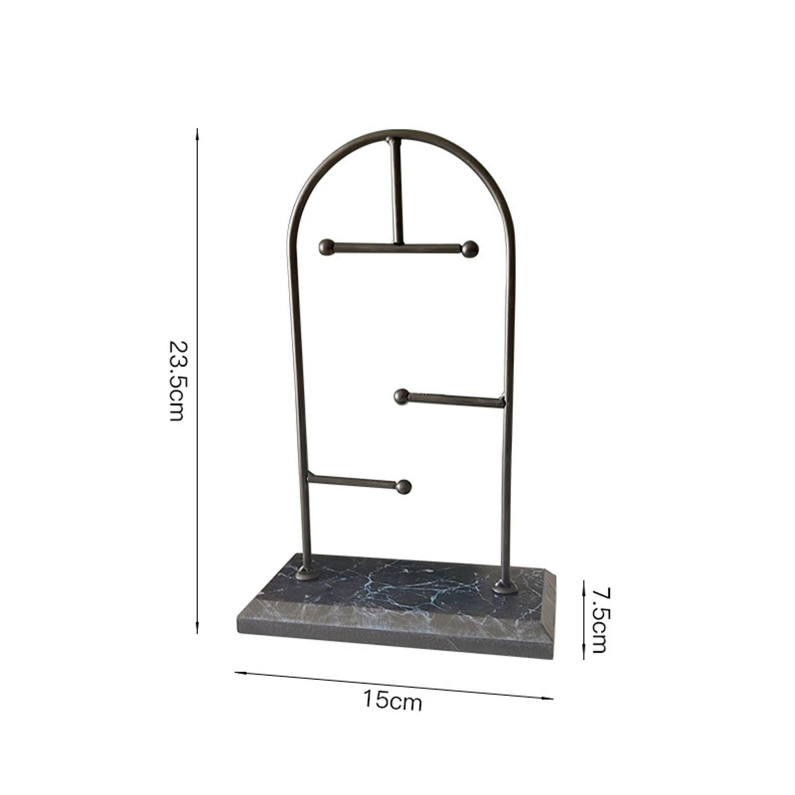 Necklace Holder Rings Women Jewelry Display Stand for Table Showcase Wedding Black Rack Black