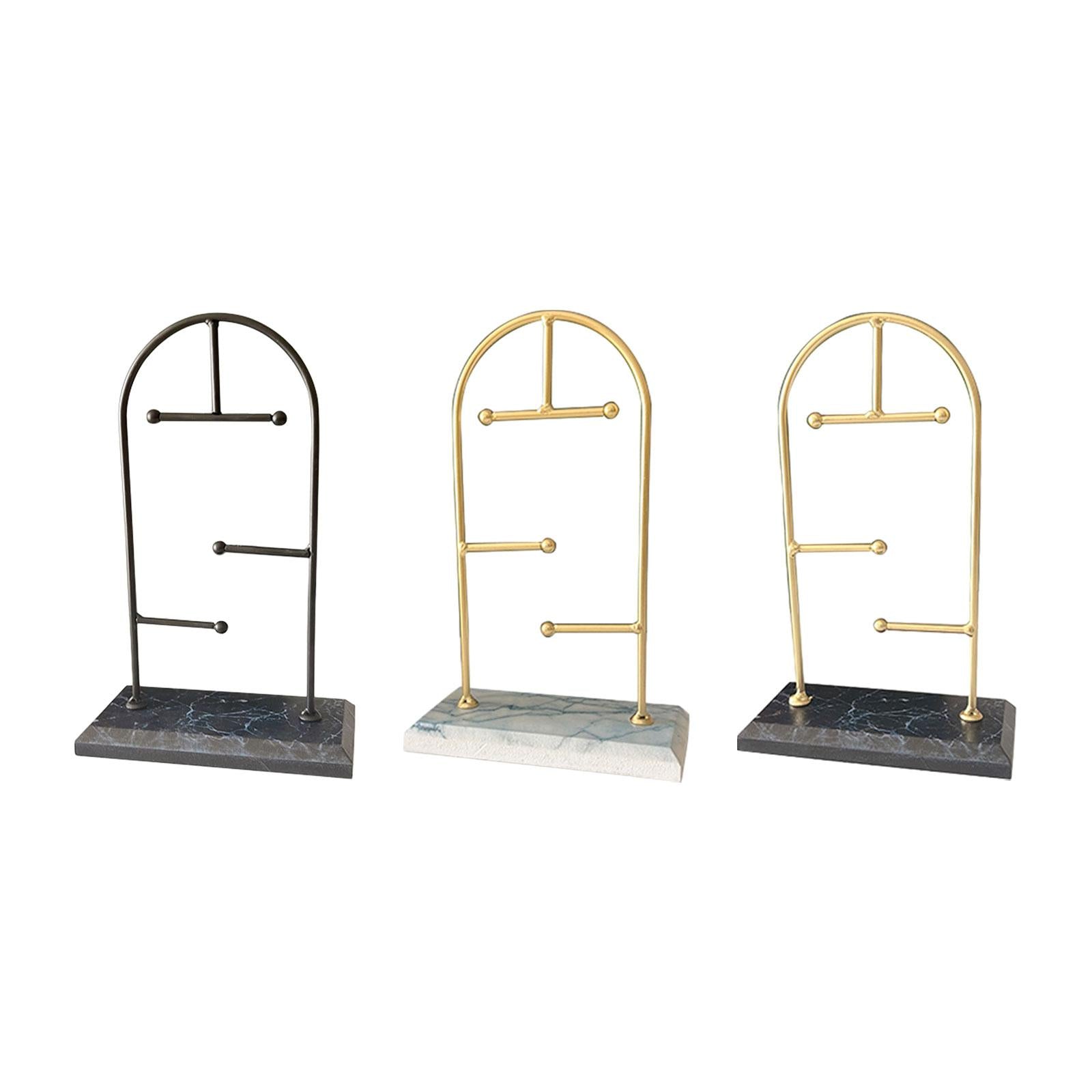 Necklace Holder Rings Women Jewelry Display Stand for Table Showcase Wedding Black Rack Black