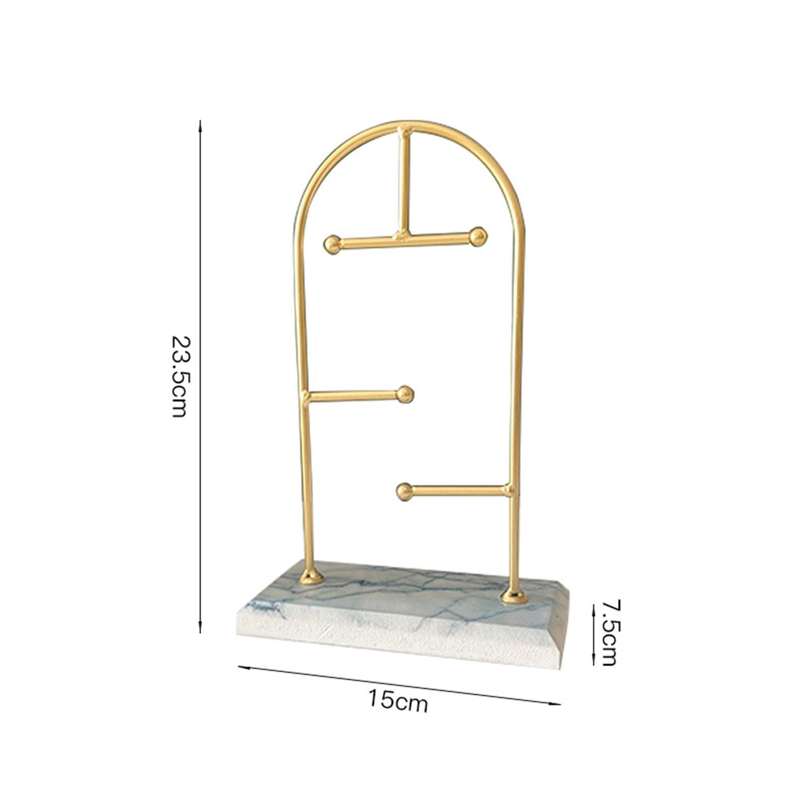 Necklace Holder Rings Women Jewelry Display Stand for Table Showcase Wedding Gold Frame White