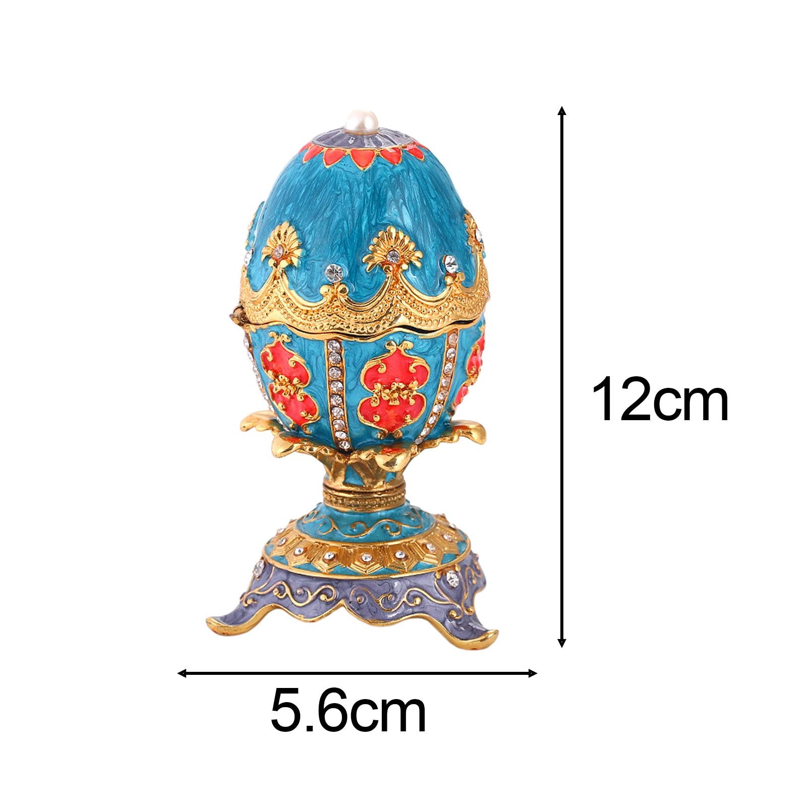 Egg Trinket Box Delicate Enameled Jewelry Box for Easter Anniversary Holiday