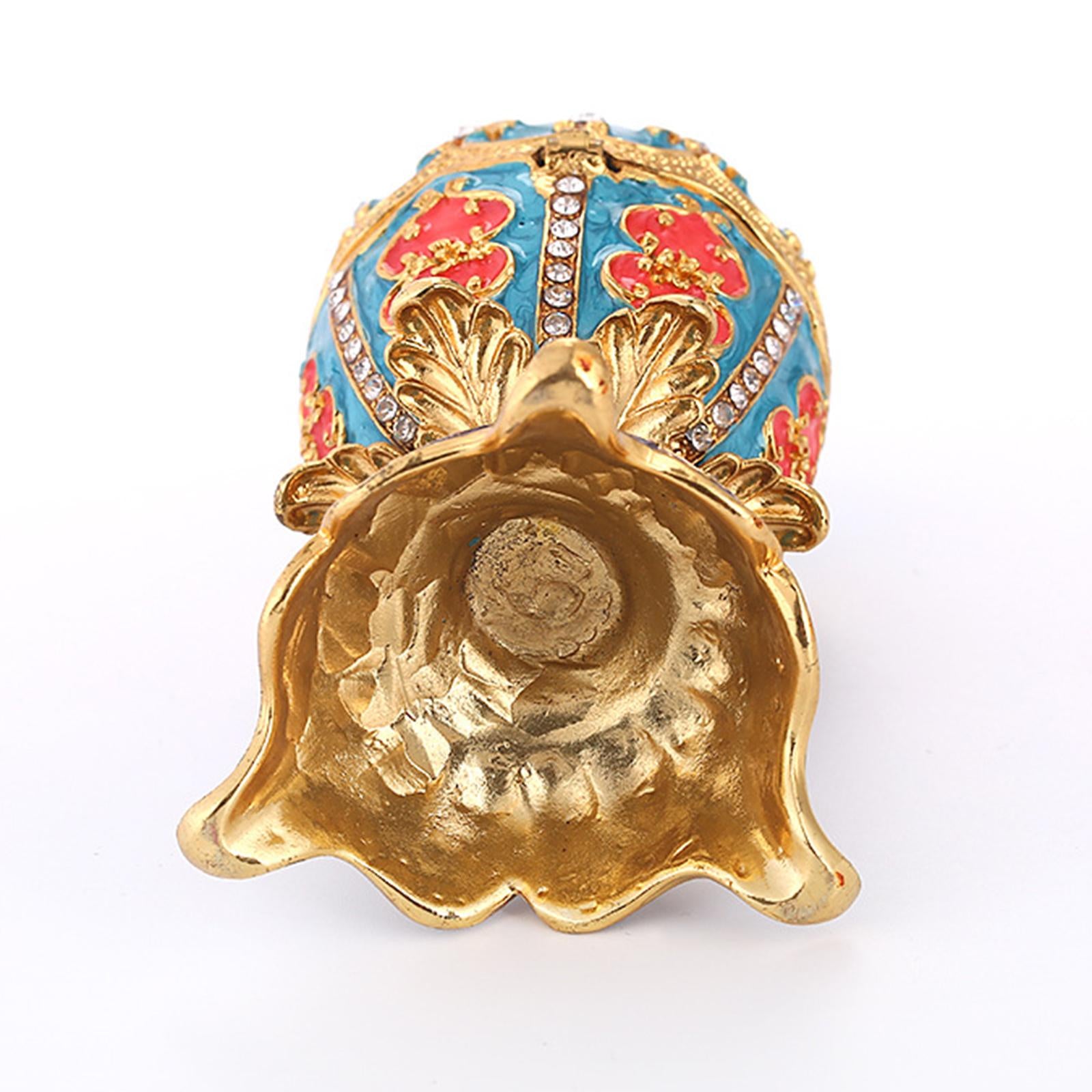 Egg Trinket Box Delicate Enameled Jewelry Box for Easter Anniversary Holiday