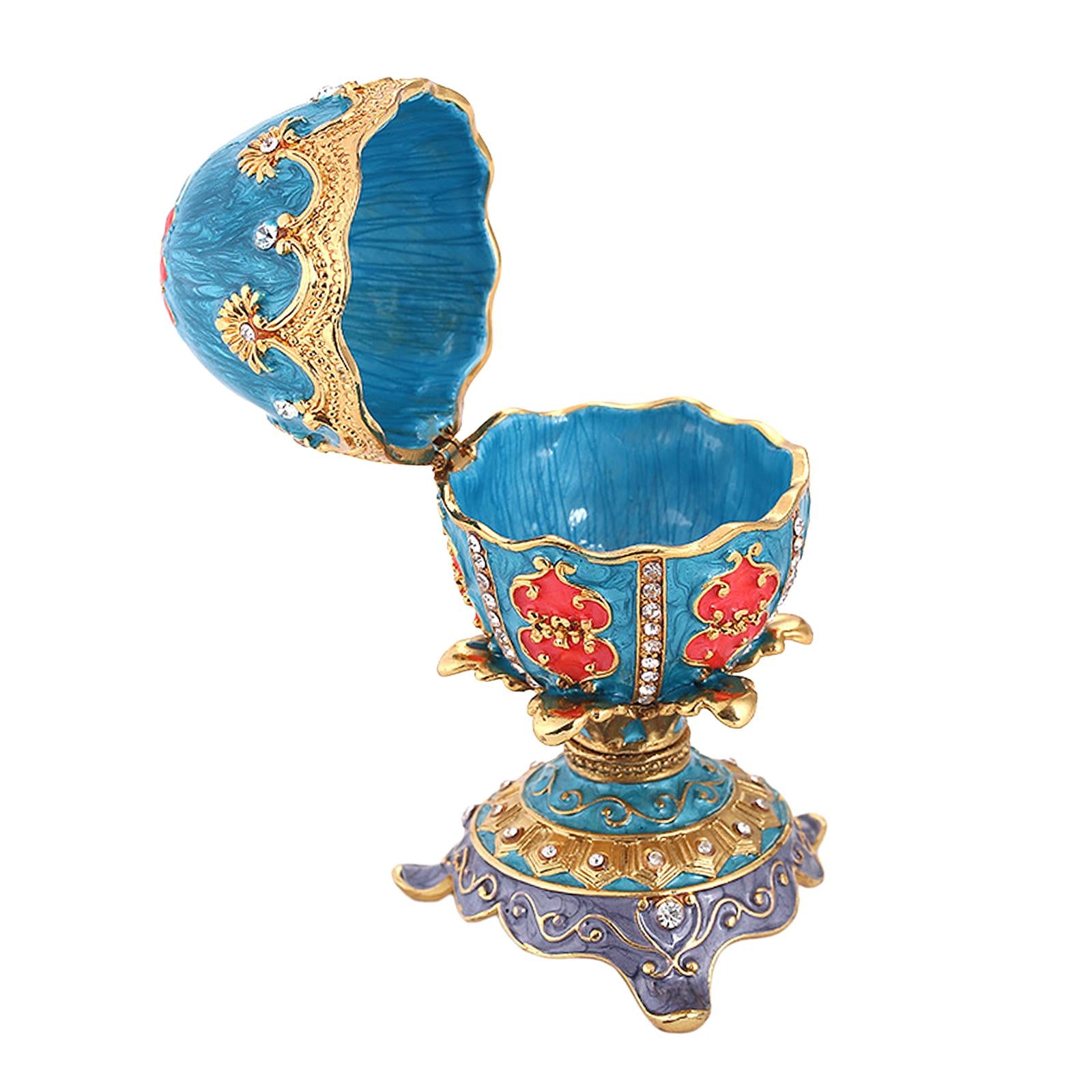 Egg Trinket Box Delicate Enameled Jewelry Box for Easter Anniversary Holiday